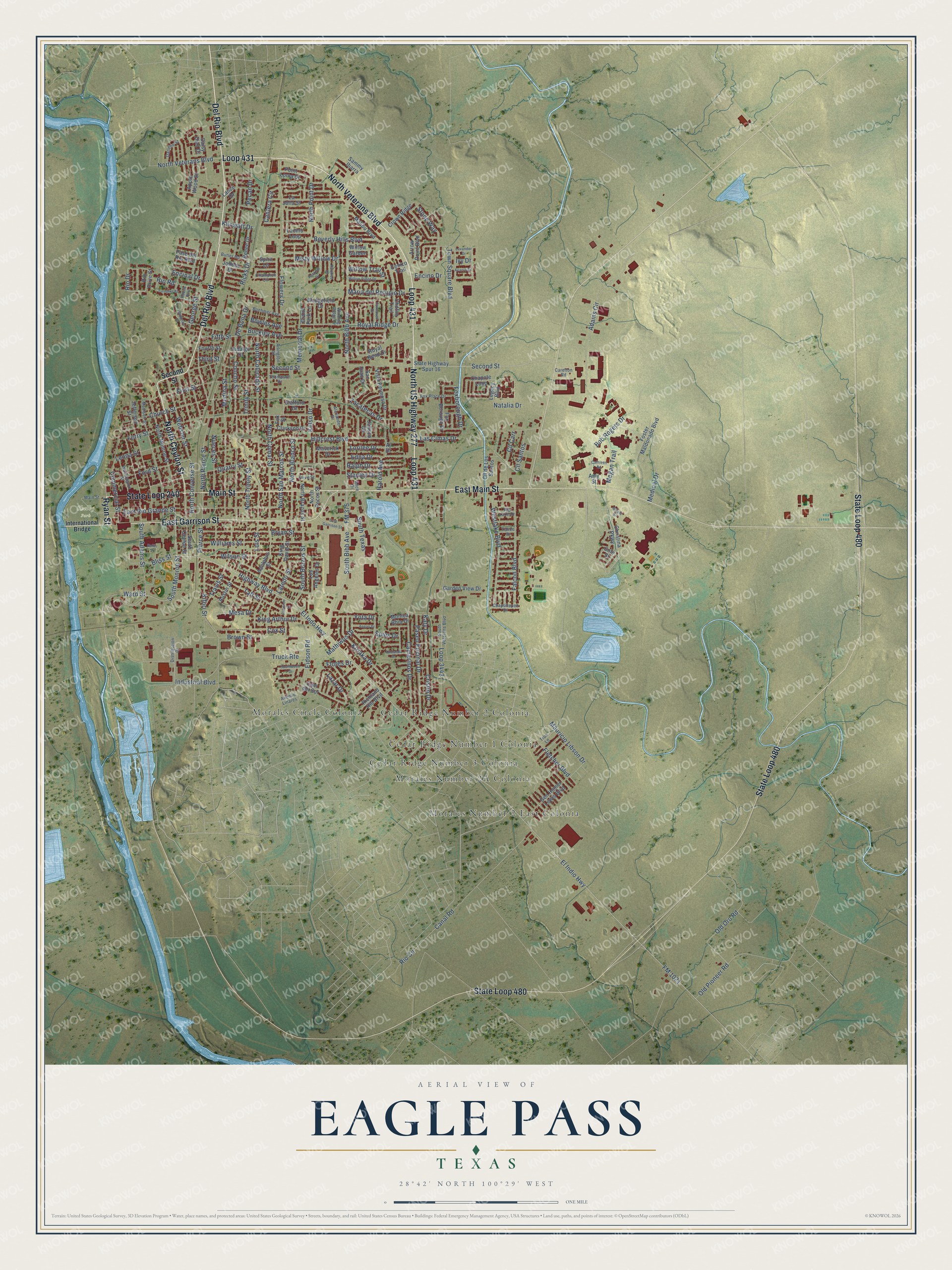 Watermarked full-map preview of Eagle Pass, Texas