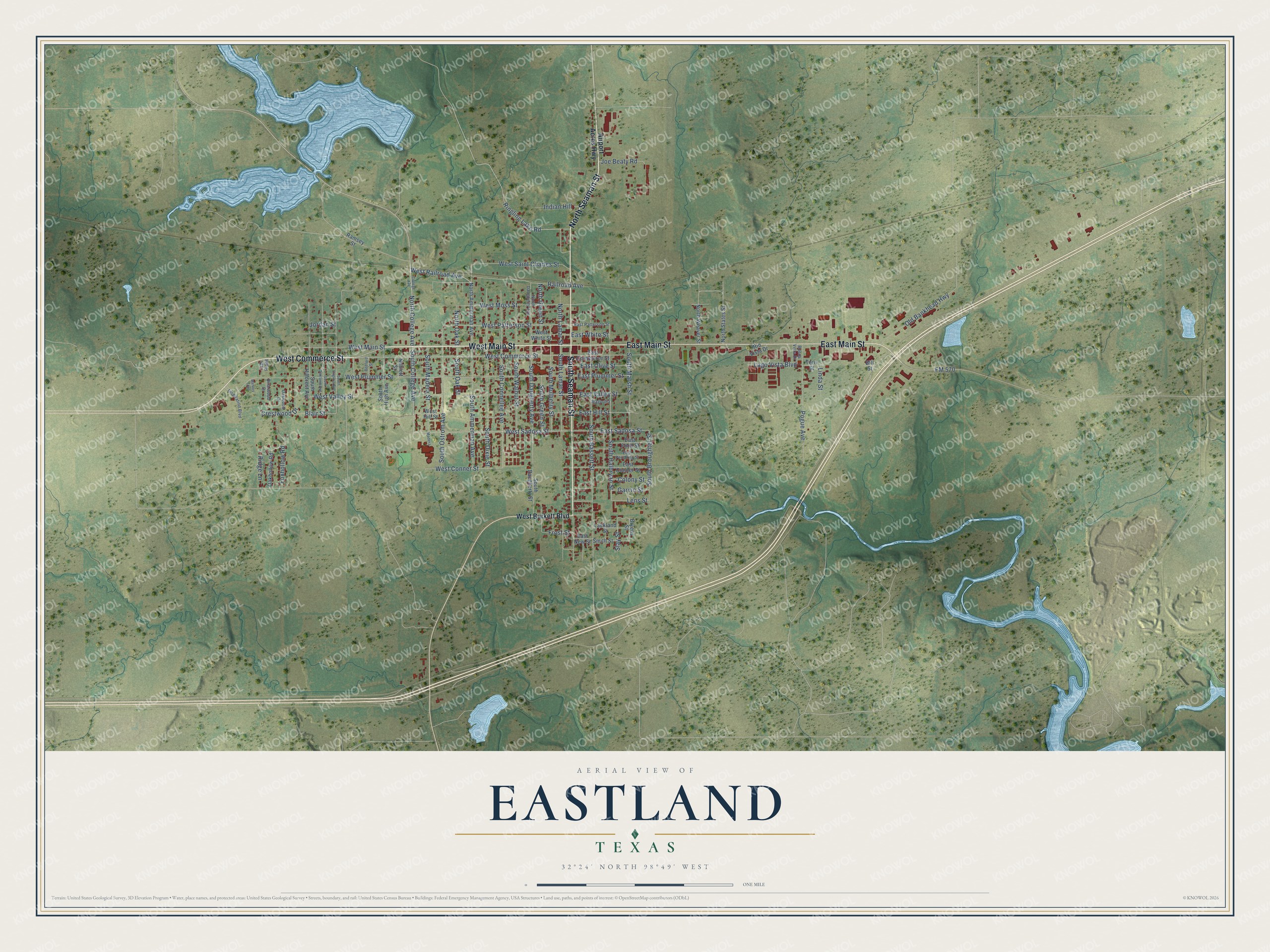 Watermarked full-map preview of Eastland, Texas