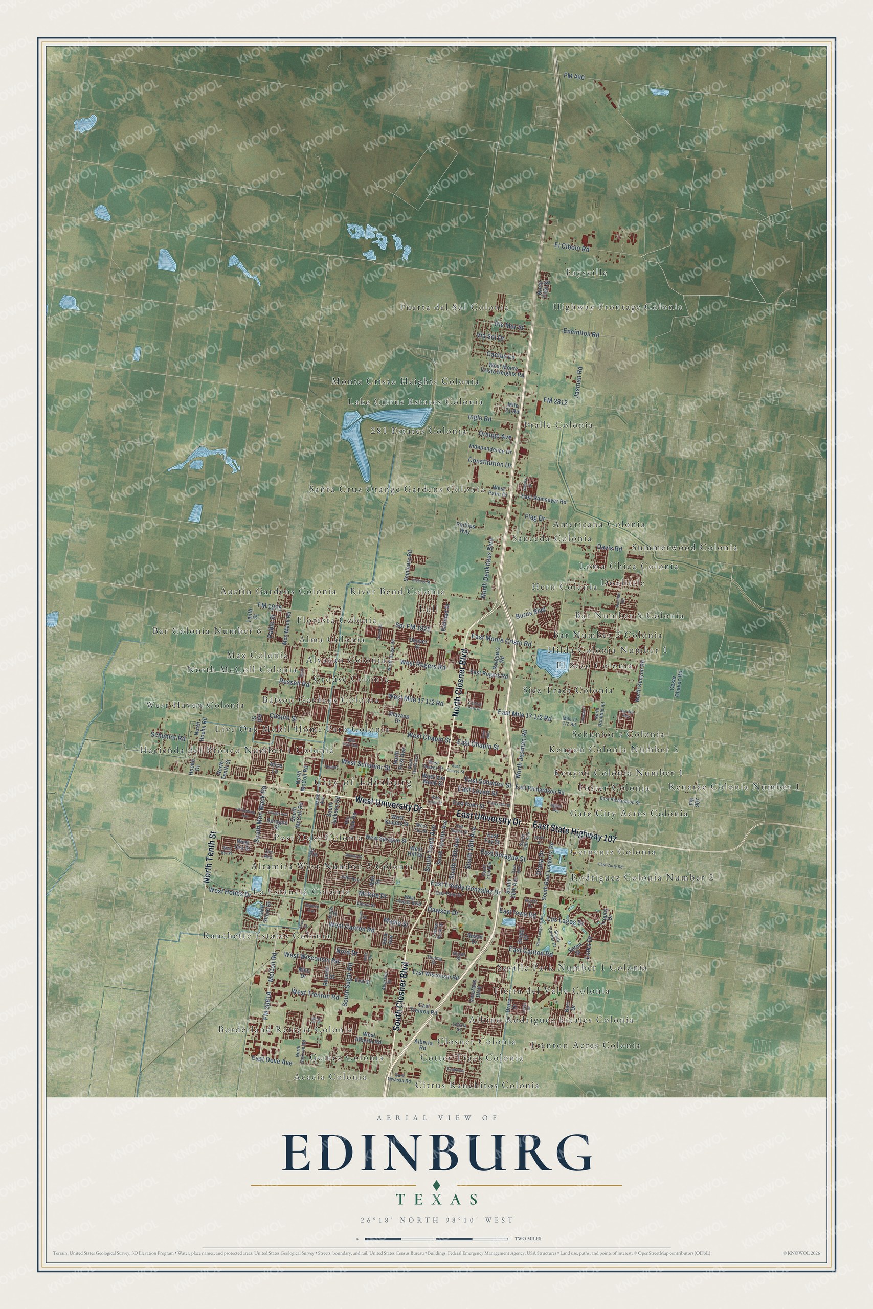 Watermarked full-map preview of Edinburg, Texas