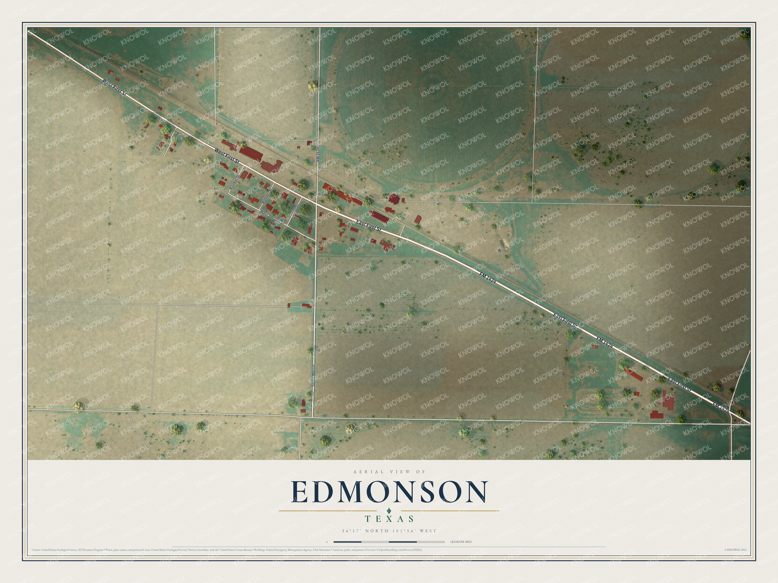 Watermarked full-map preview of Edmonson, Texas