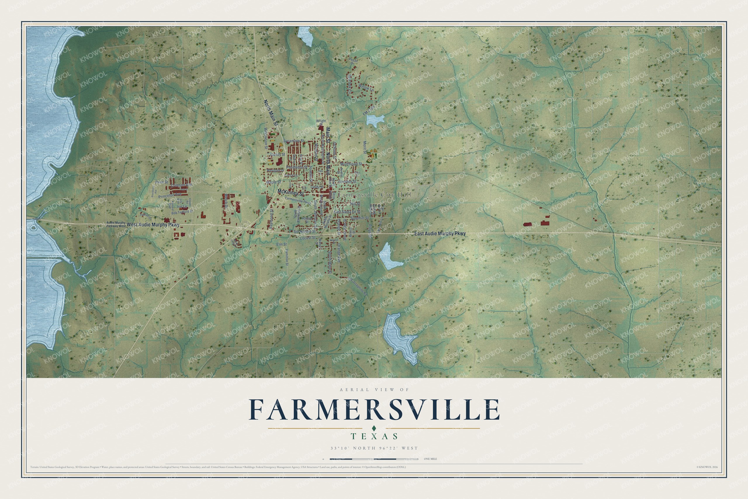 Watermarked full-map preview of Farmersville, Texas