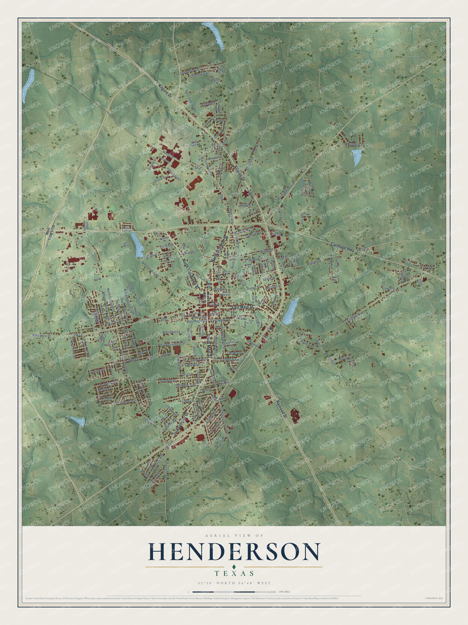 Watermarked full-map preview of Henderson, Texas