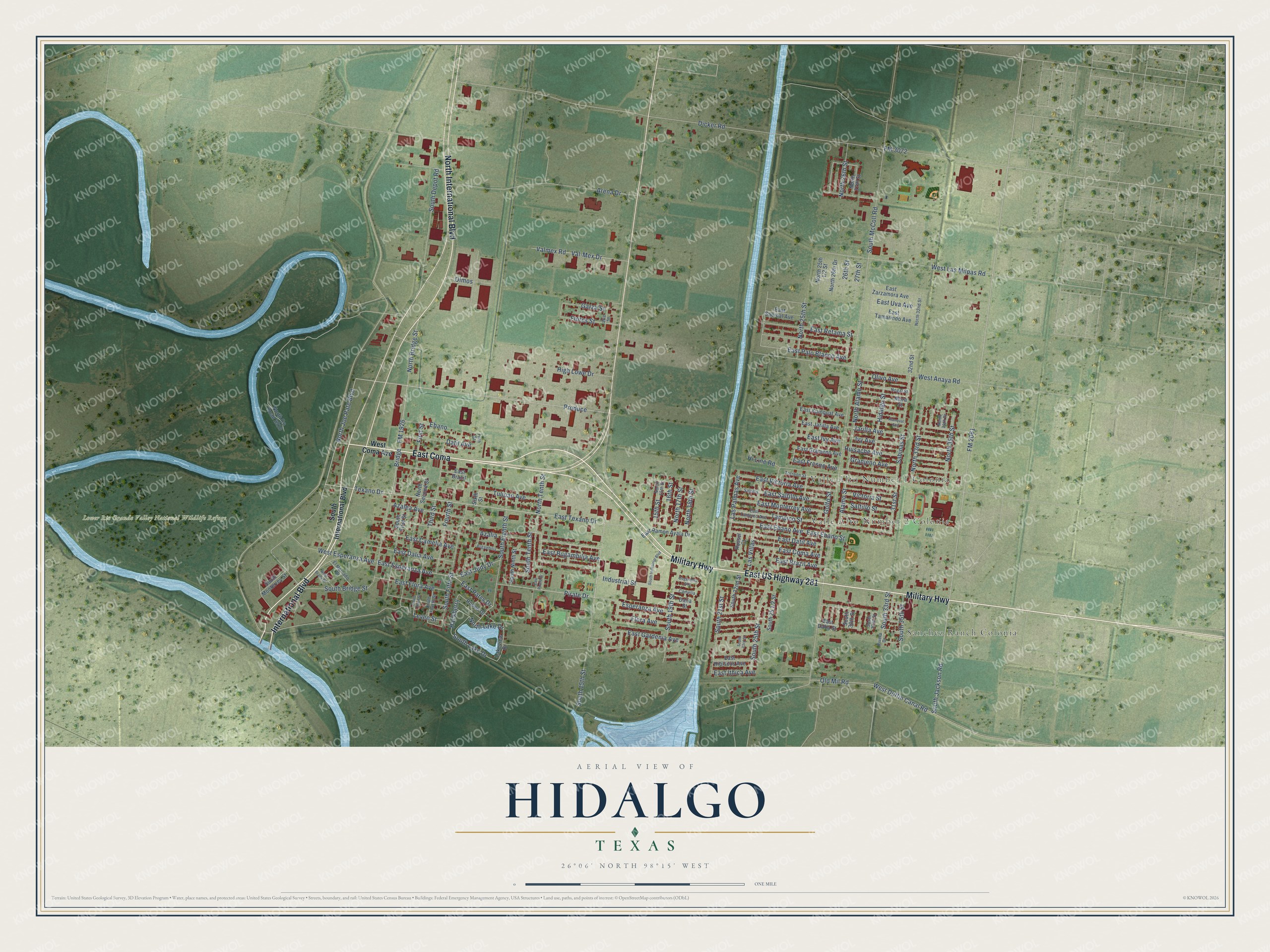 Watermarked full-map preview of Hidalgo, Texas