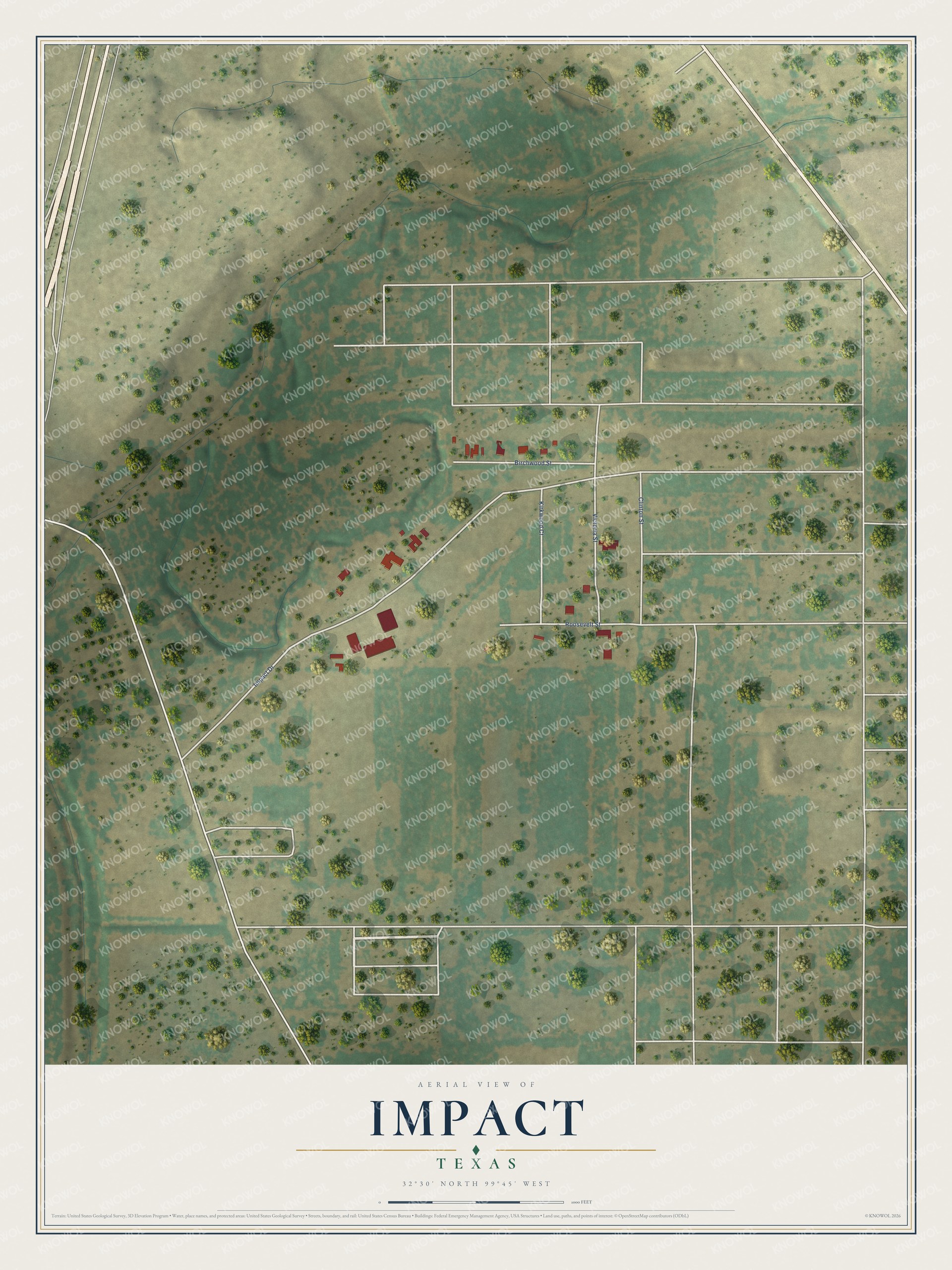 Watermarked full-map preview of Impact, Texas