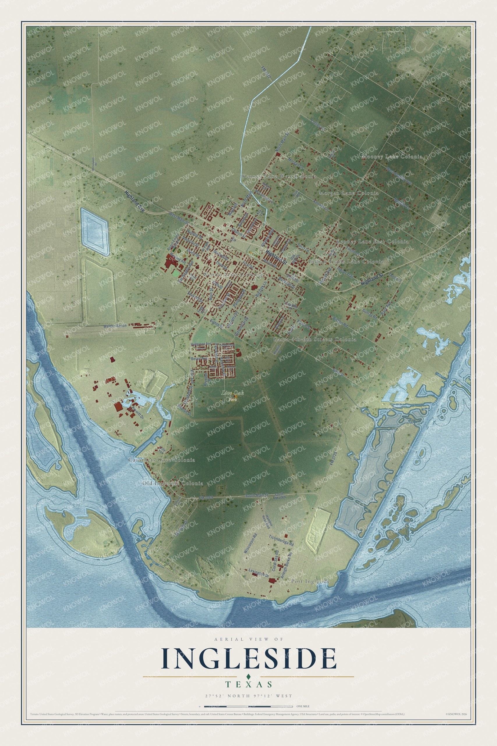 Watermarked full-map preview of Ingleside, Texas