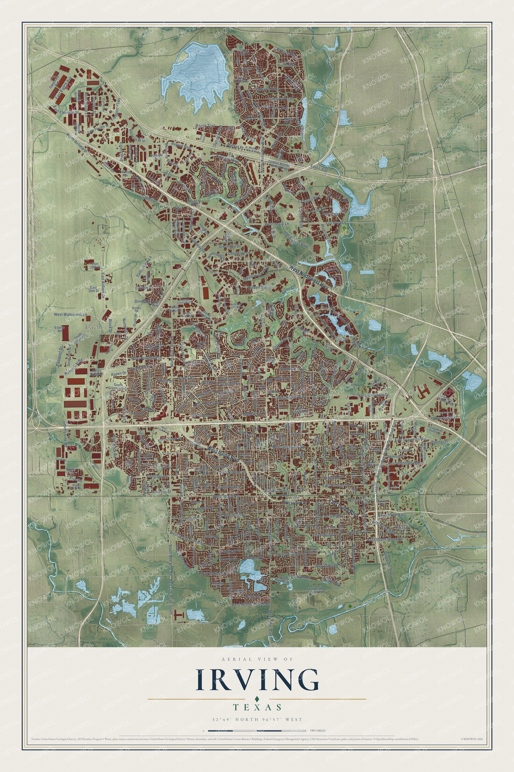Watermarked full-map preview of Irving, Texas