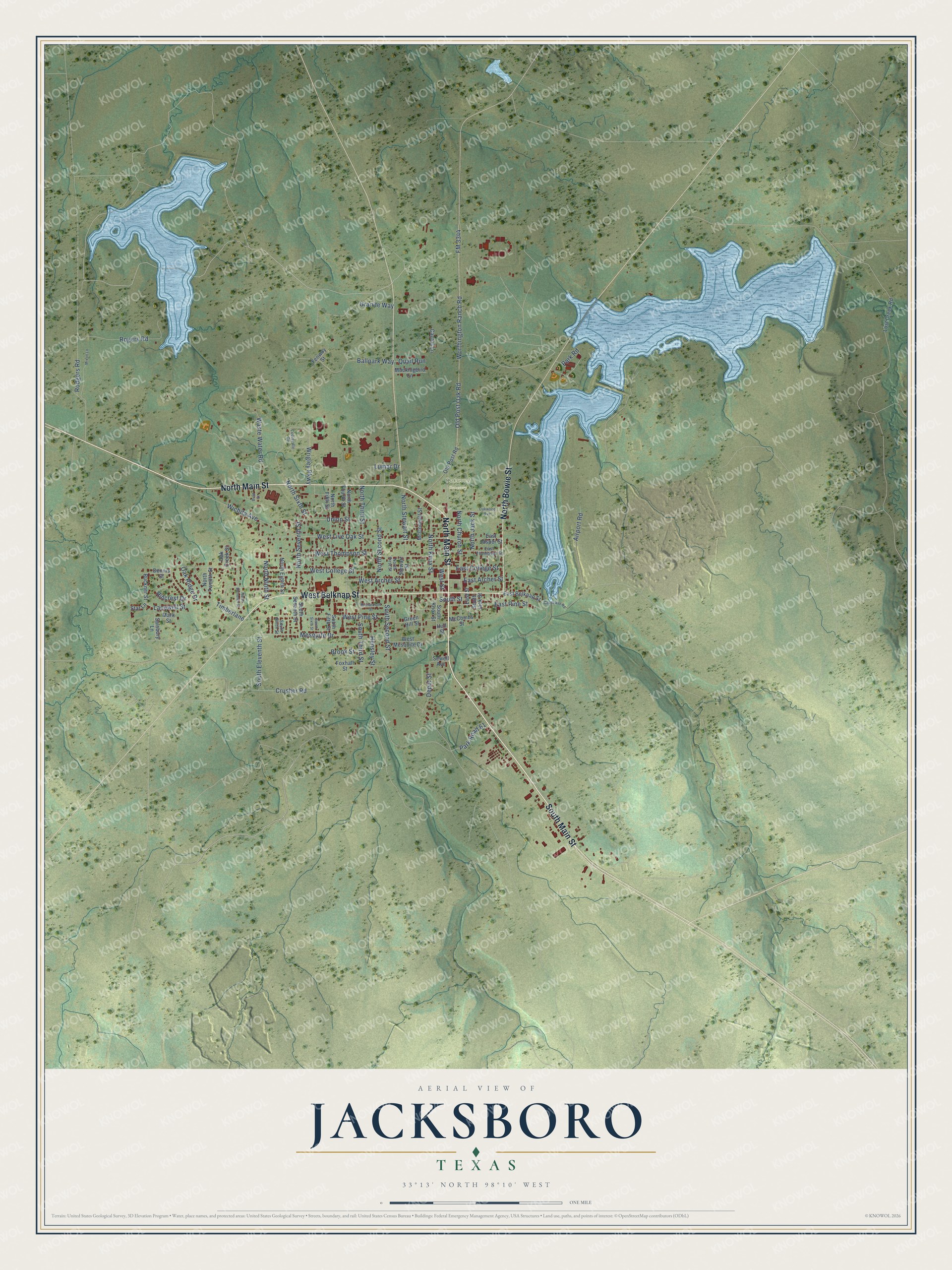 Watermarked full-map preview of Jacksboro, Texas