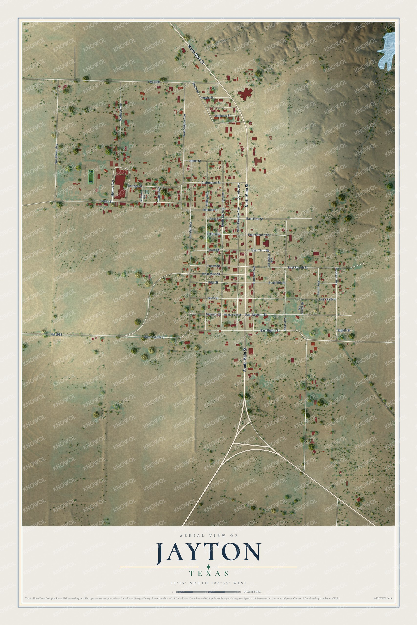 Watermarked full-map preview of Jayton, Texas