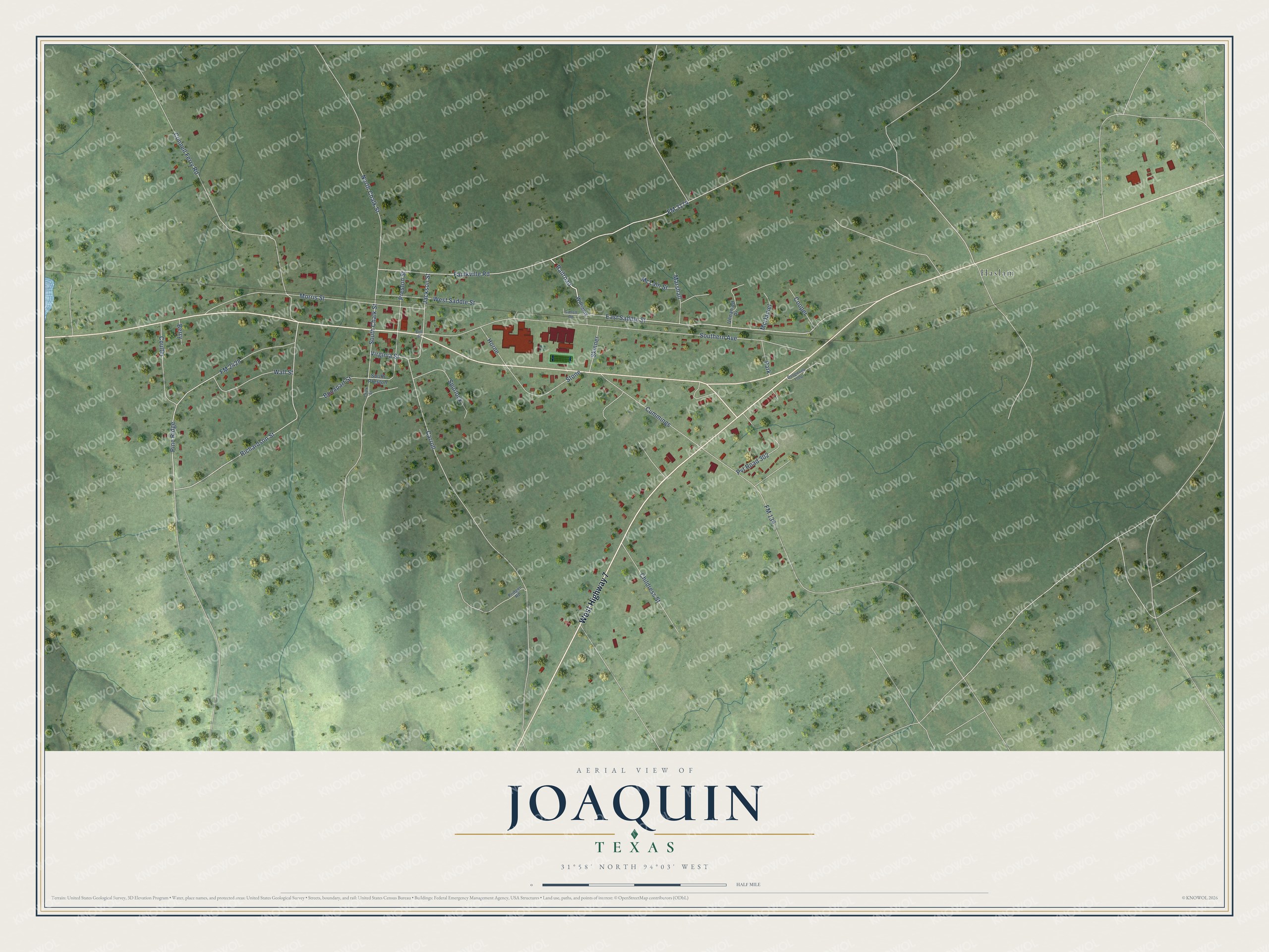 Watermarked full-map preview of Joaquin, Texas