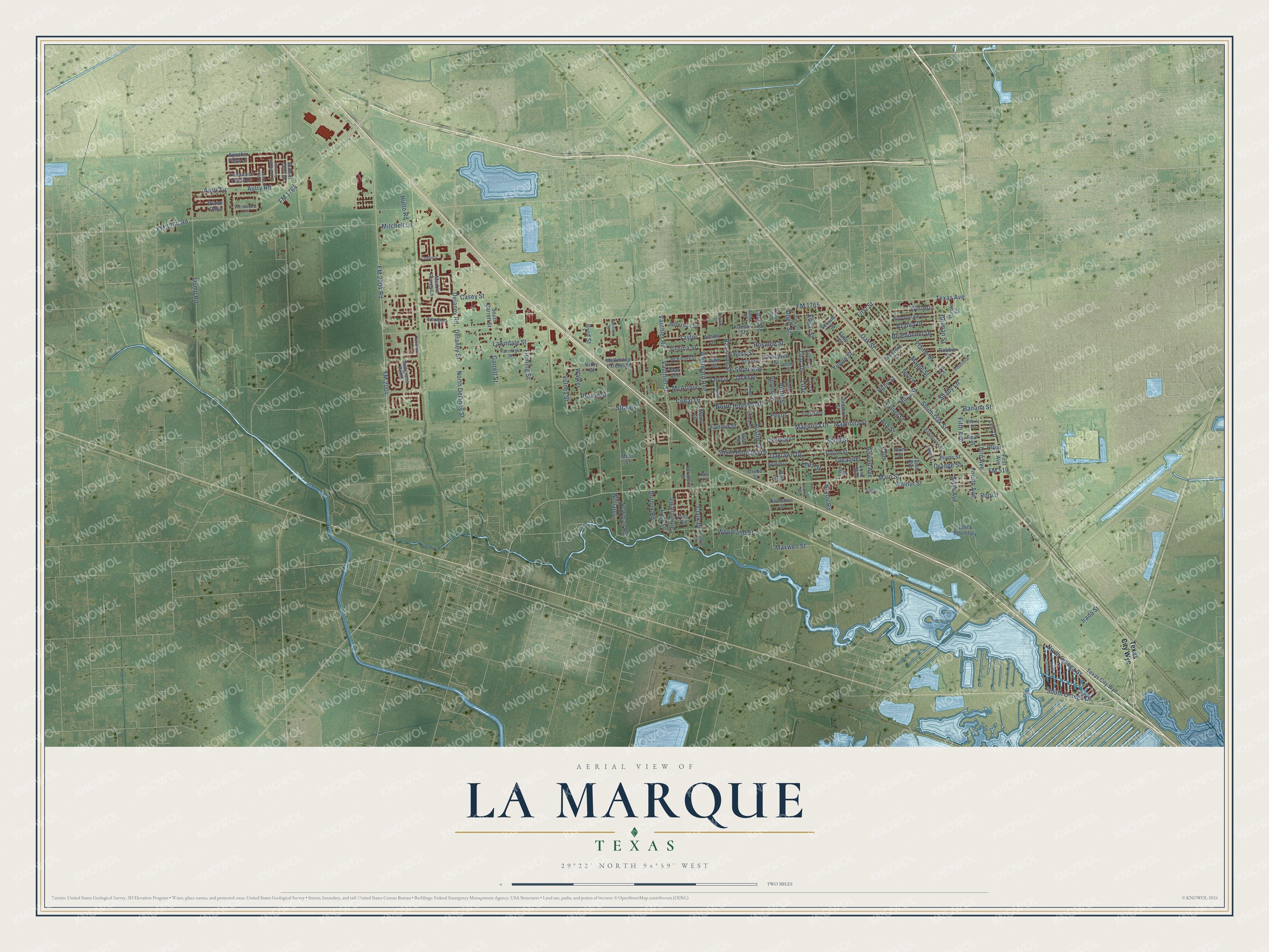 Watermarked full-map preview of La Marque, Texas