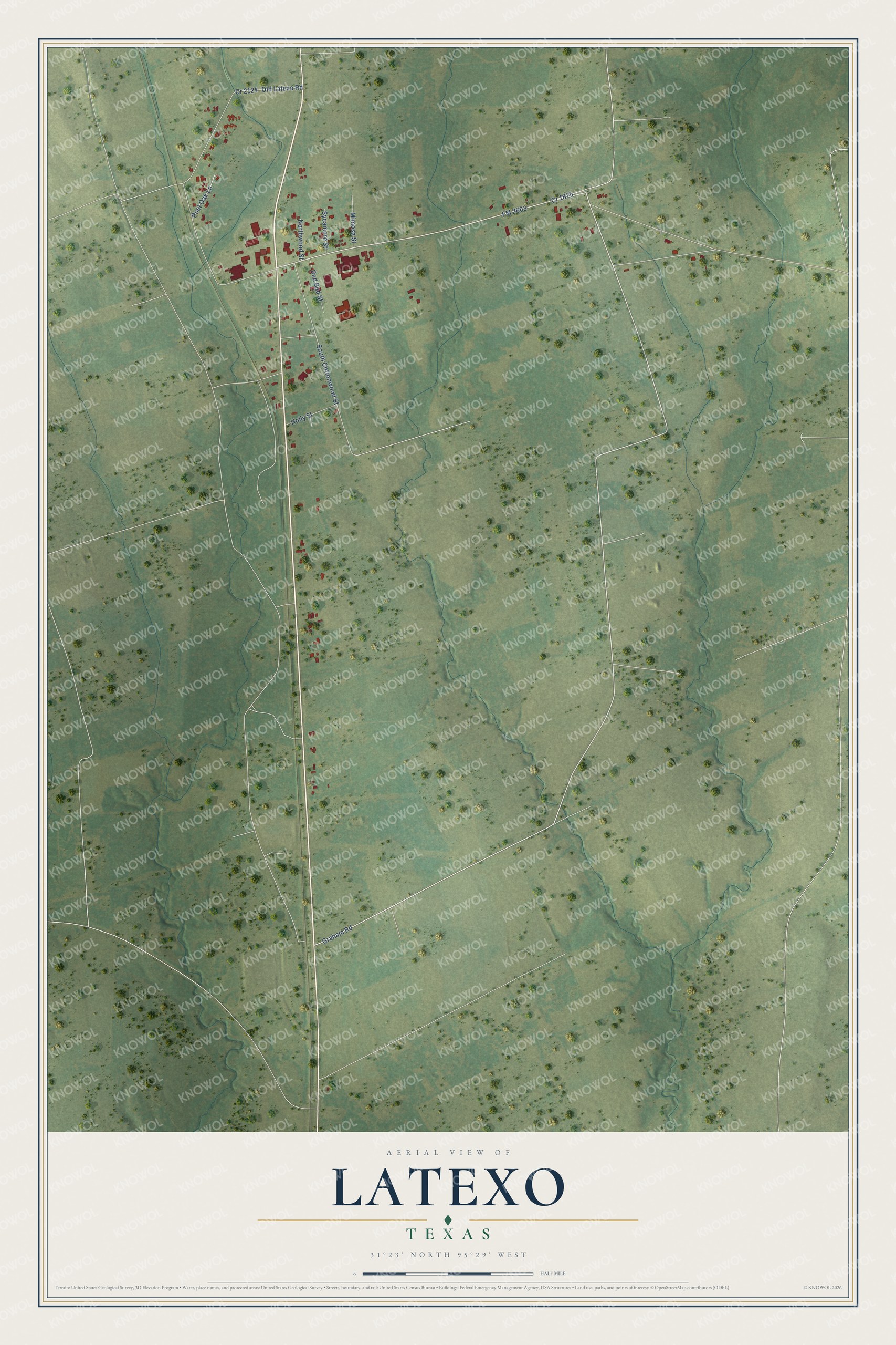 Watermarked full-map preview of Latexo, Texas