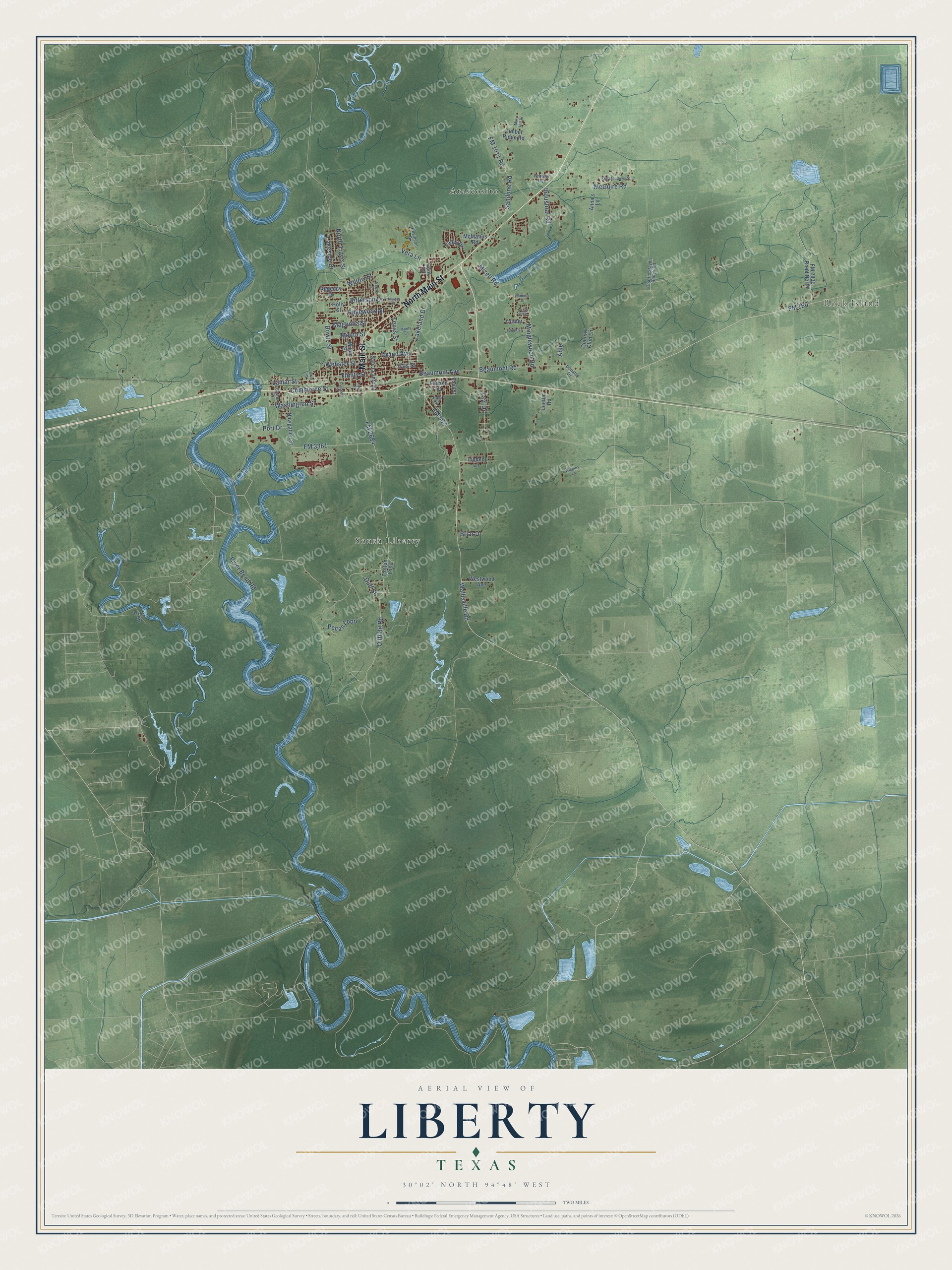 Watermarked full-map preview of Liberty, Texas