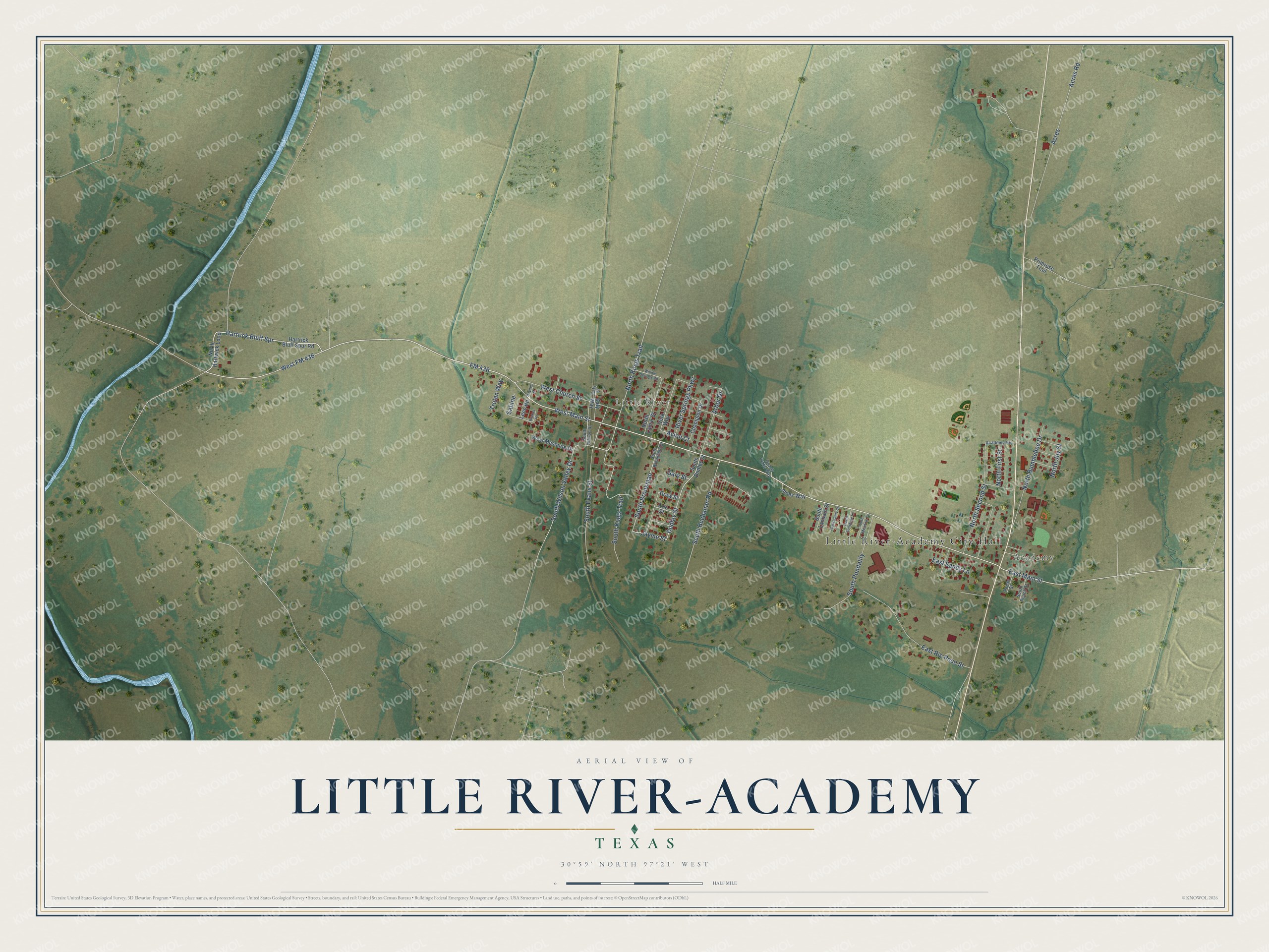 Watermarked full-map preview of Little River-Academy, Texas