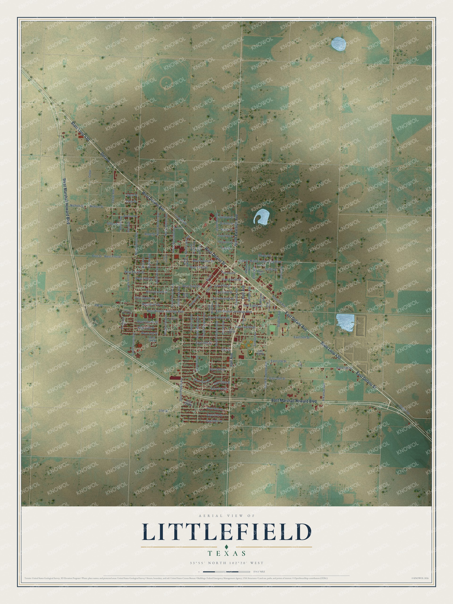 Watermarked full-map preview of Littlefield, Texas