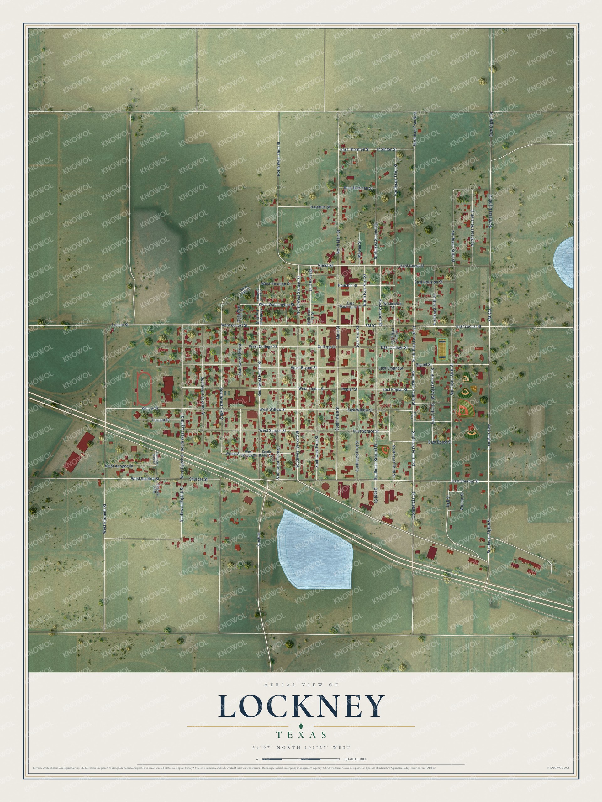 Watermarked full-map preview of Lockney, Texas
