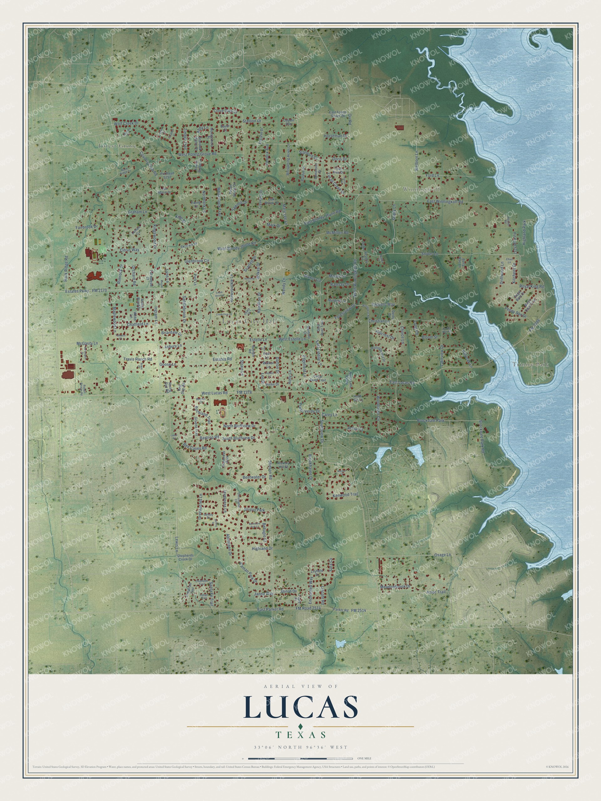 Watermarked full-map preview of Lucas, Texas