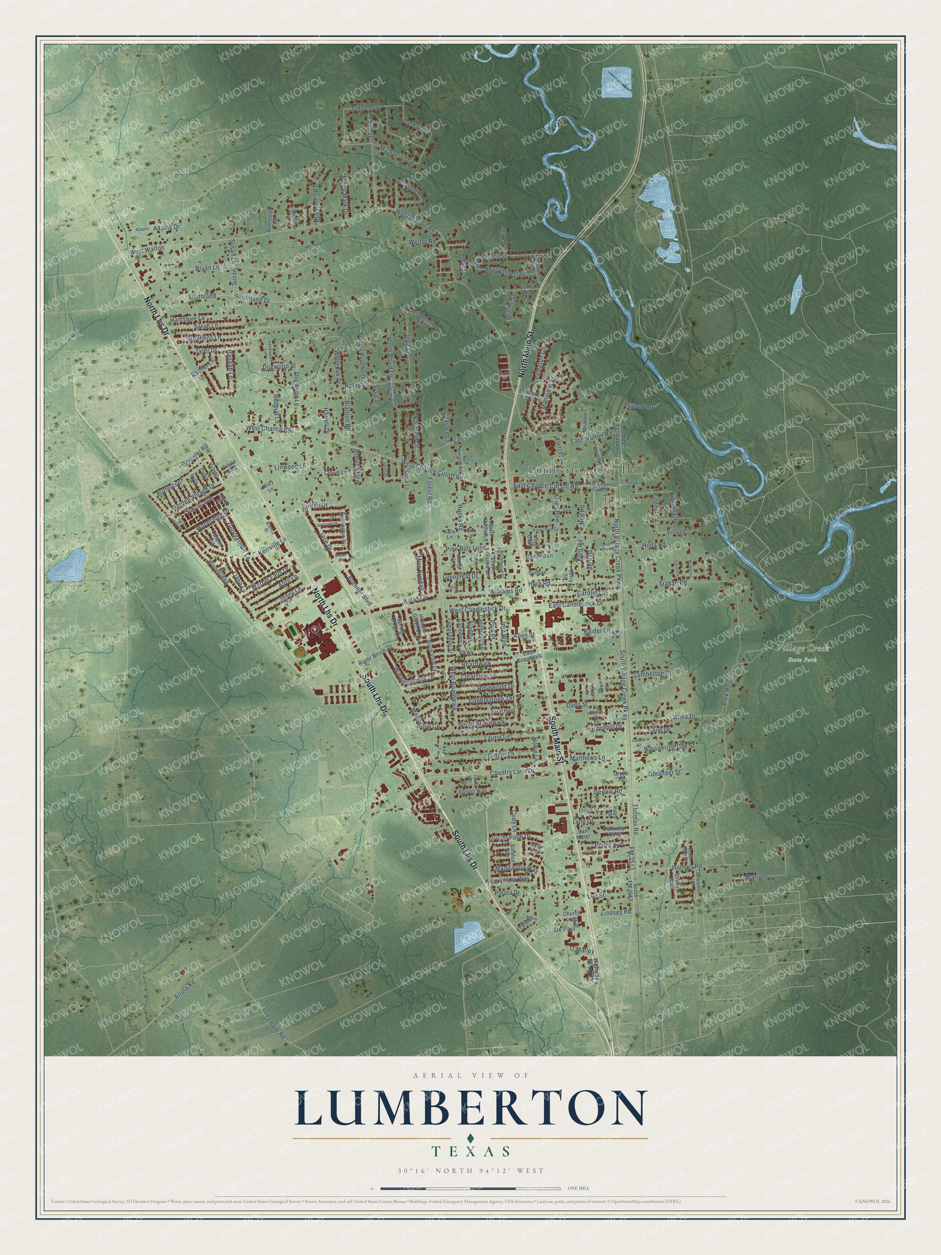 Watermarked full-map preview of Lumberton, Texas