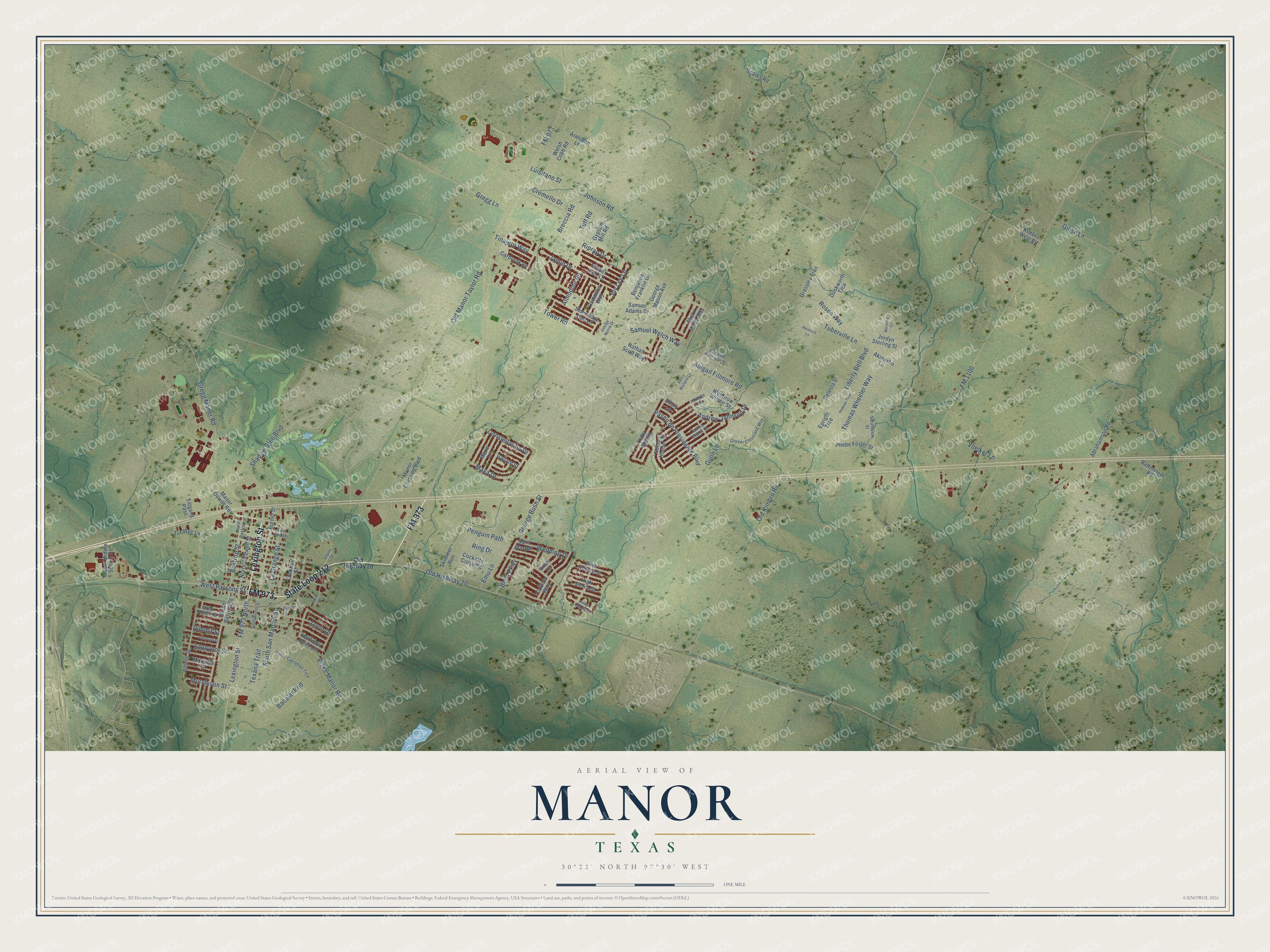 Watermarked full-map preview of Manor, Texas
