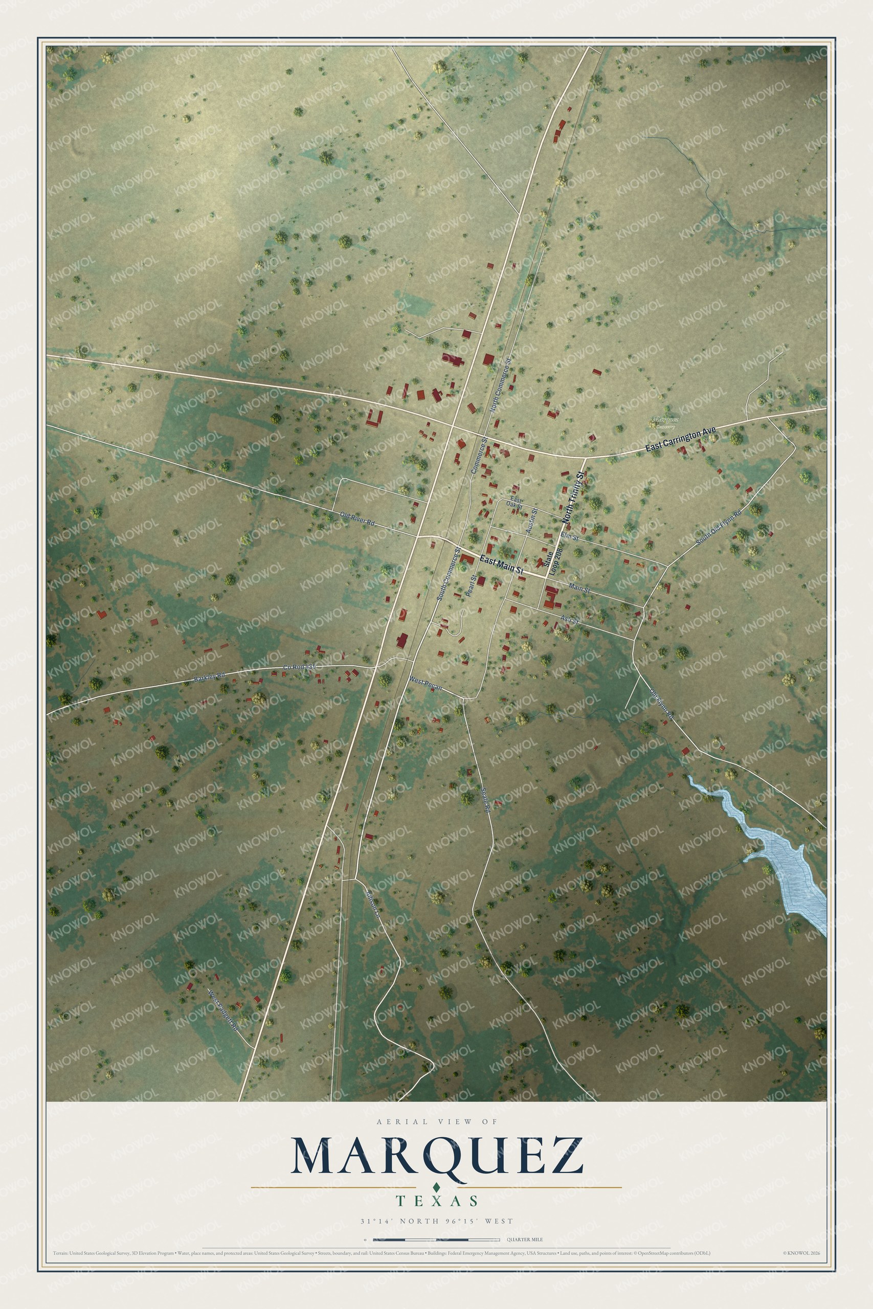 Watermarked full-map preview of Marquez, Texas