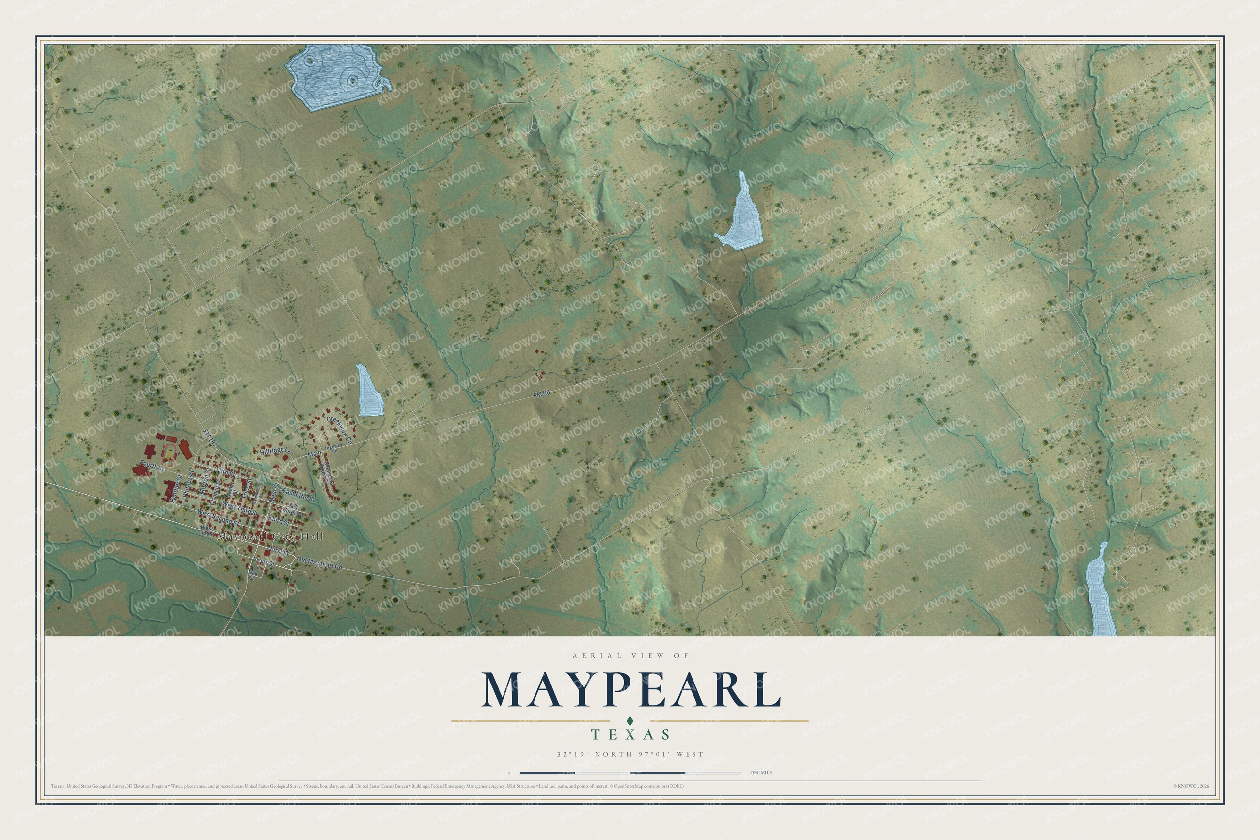 Watermarked full-map preview of Maypearl, Texas