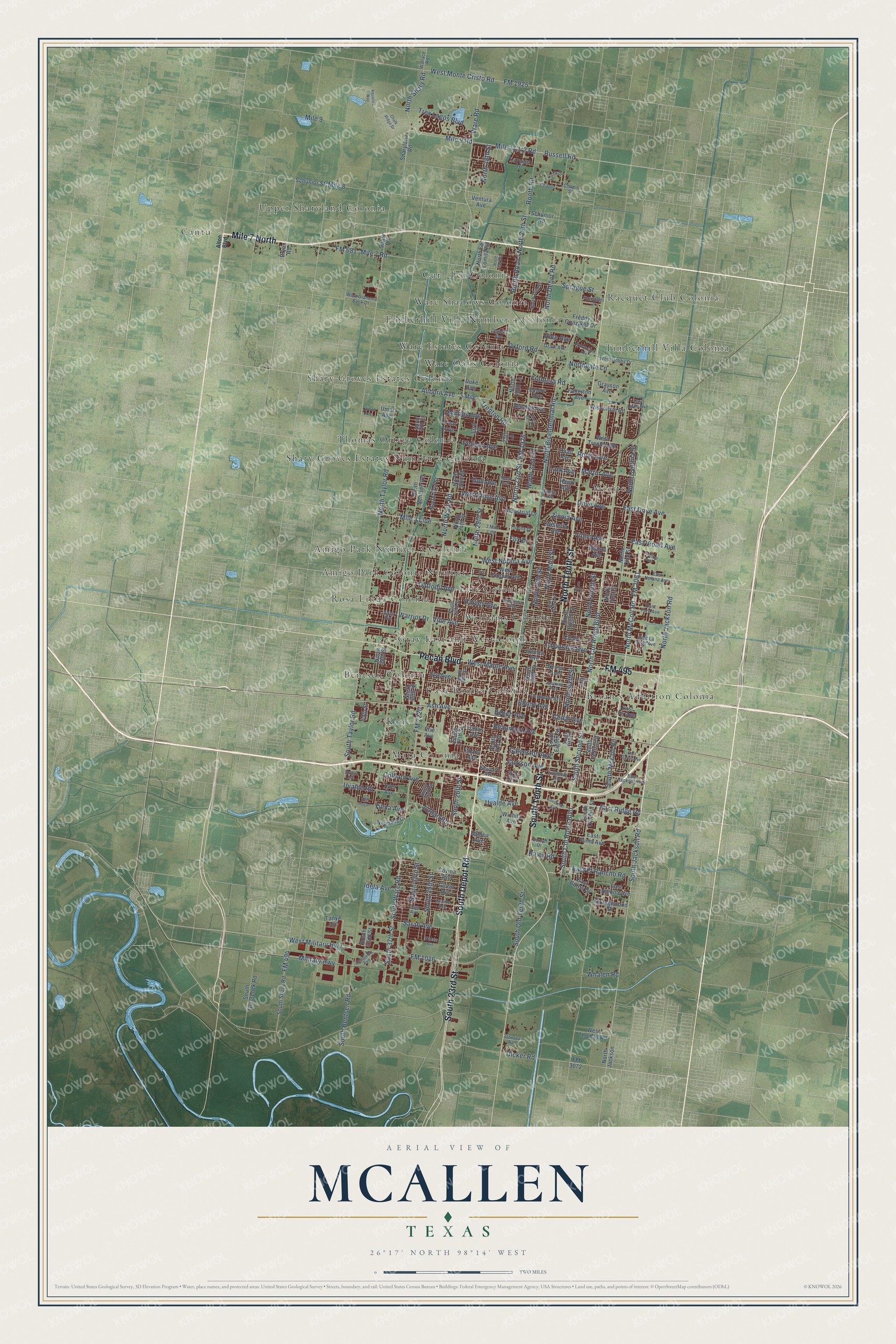 Watermarked full-map preview of McAllen, Texas