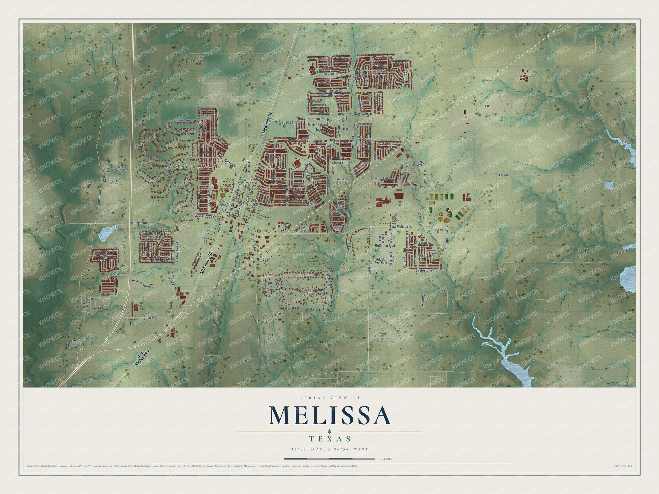 Watermarked full-map preview of Melissa, Texas