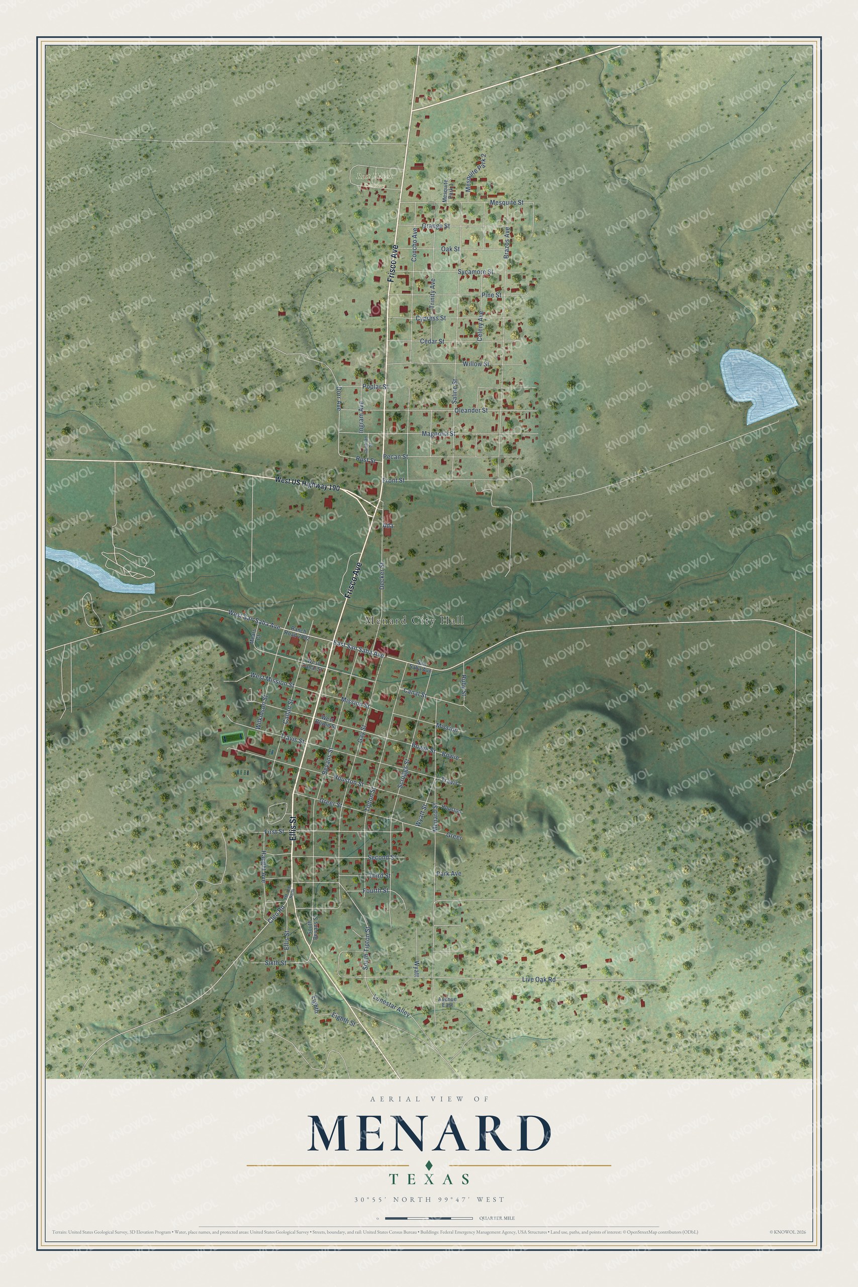 Watermarked full-map preview of Menard, Texas