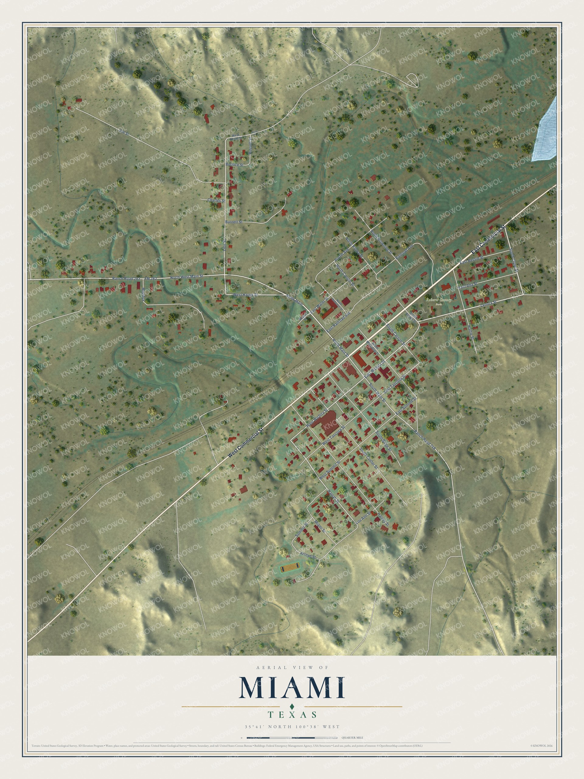 Watermarked full-map preview of Miami, Texas