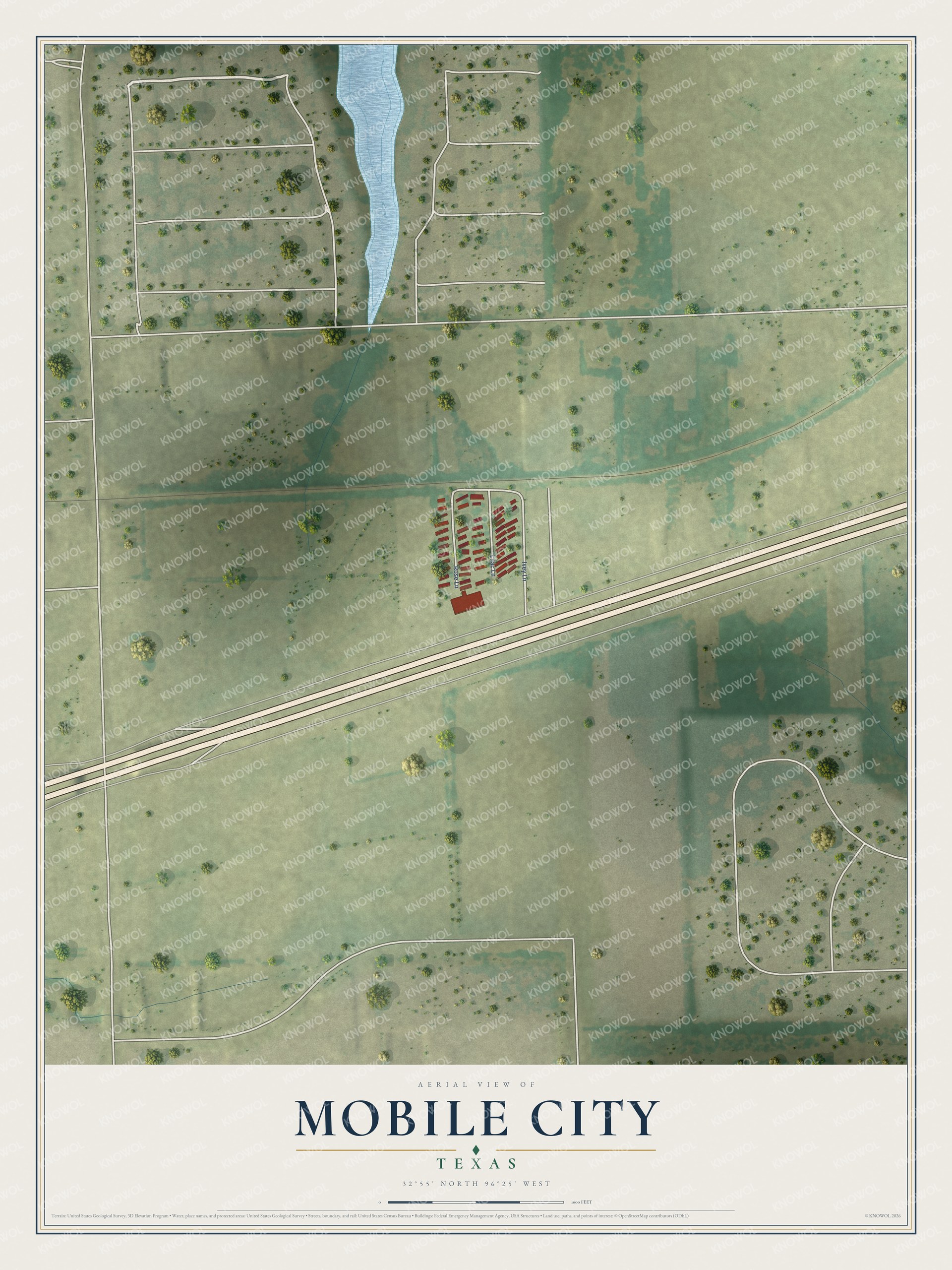Watermarked full-map preview of Mobile City, Texas