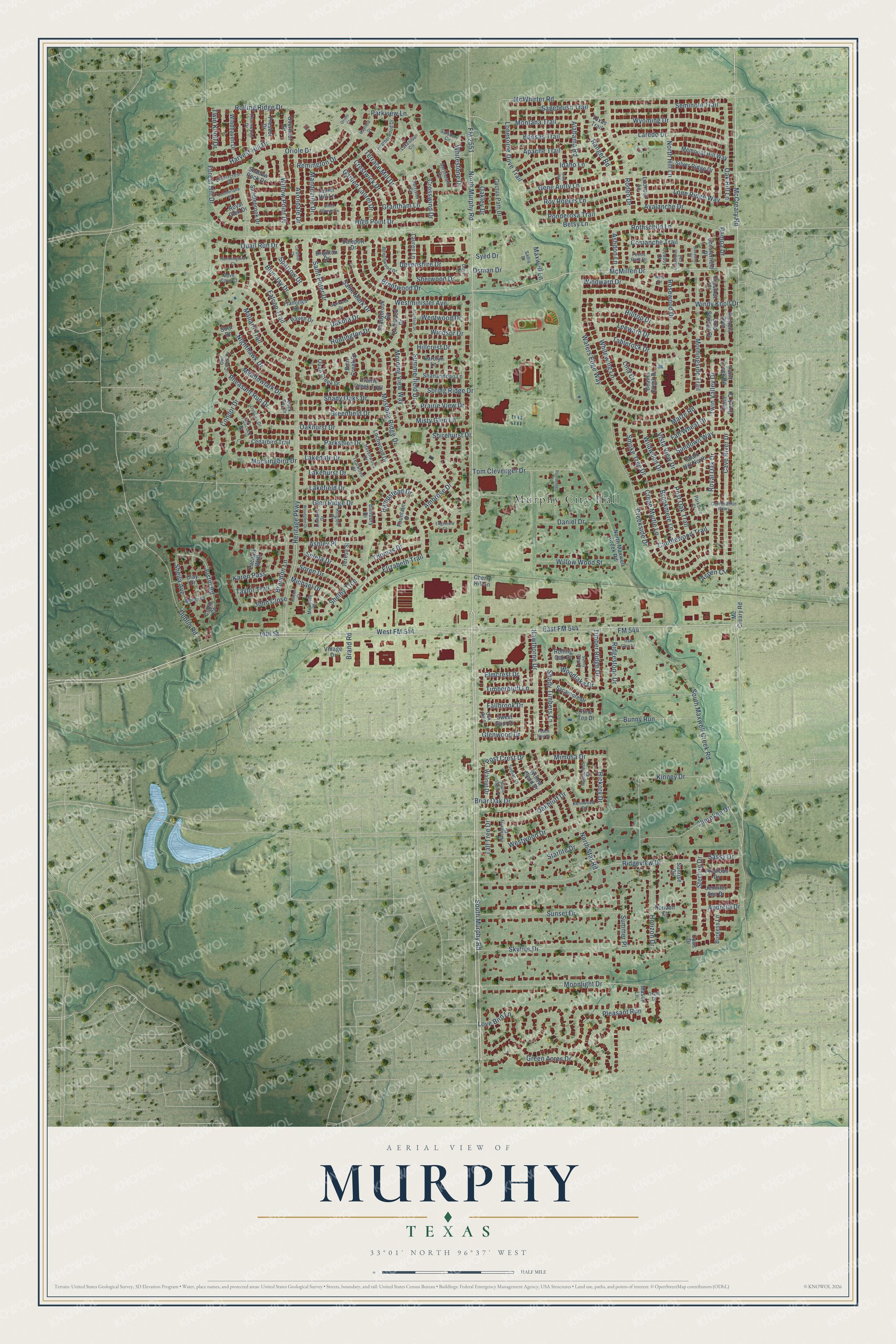 Watermarked full-map preview of Murphy, Texas