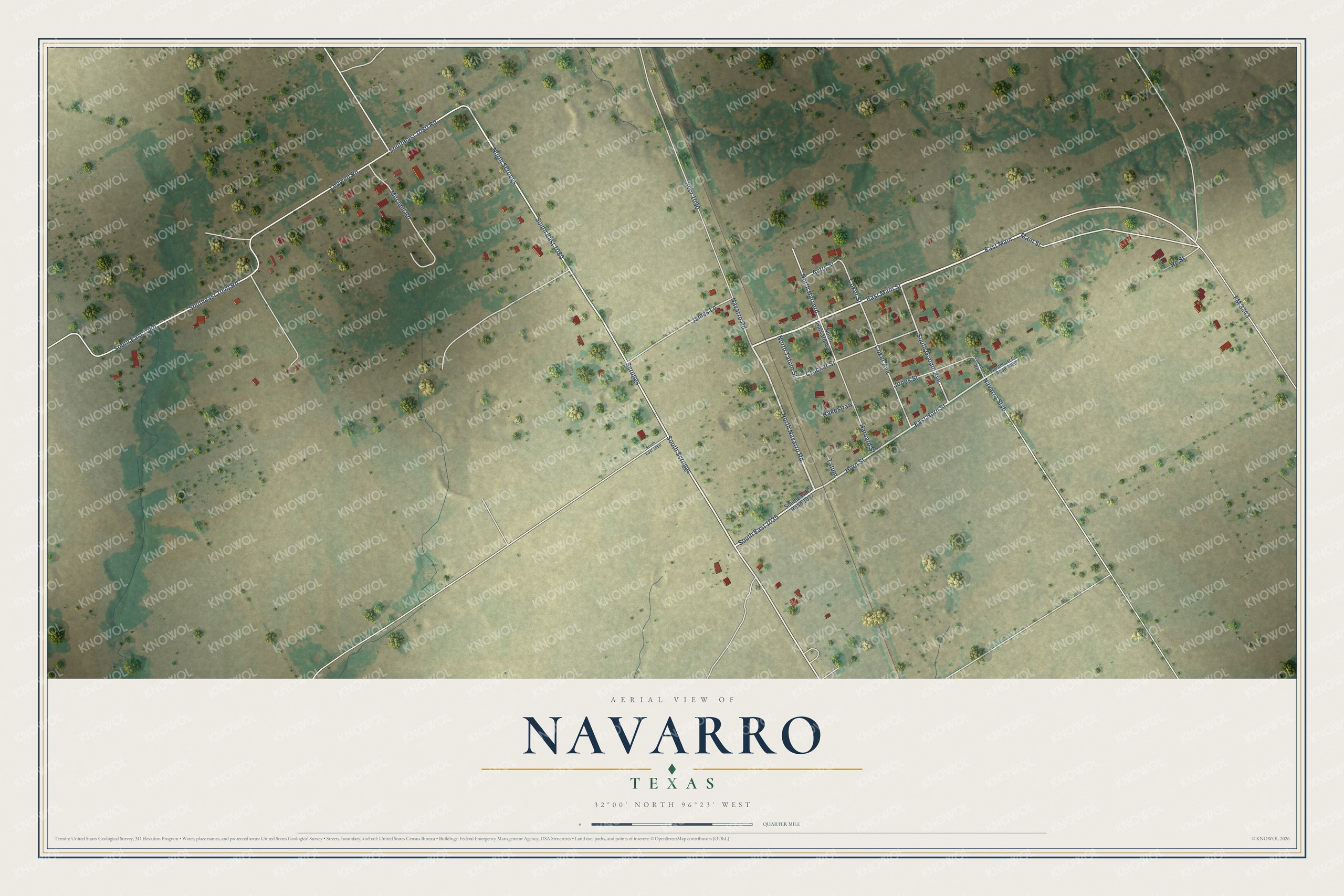 Watermarked full-map preview of Navarro, Texas