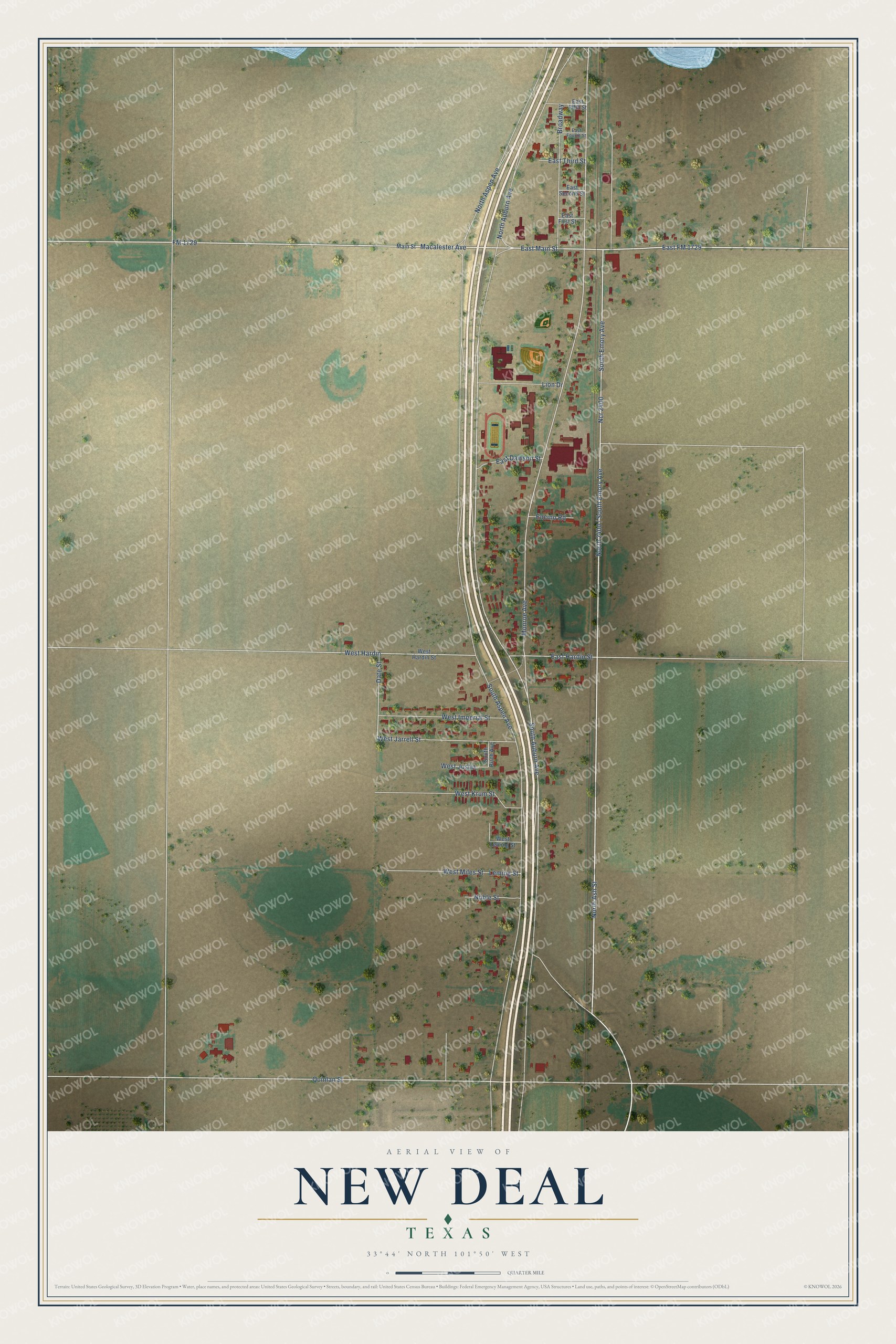 Watermarked full-map preview of New Deal, Texas