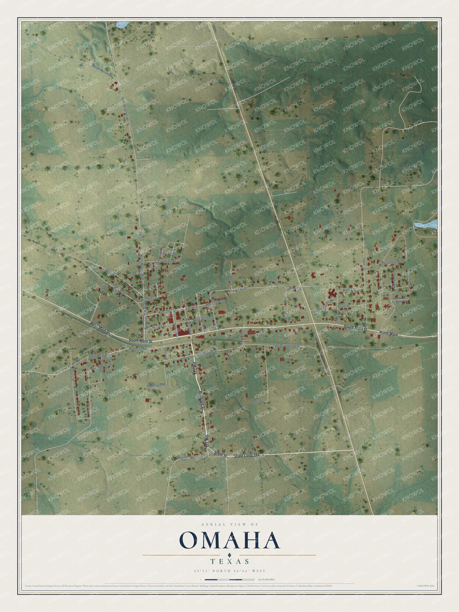 Watermarked full-map preview of Omaha, Texas