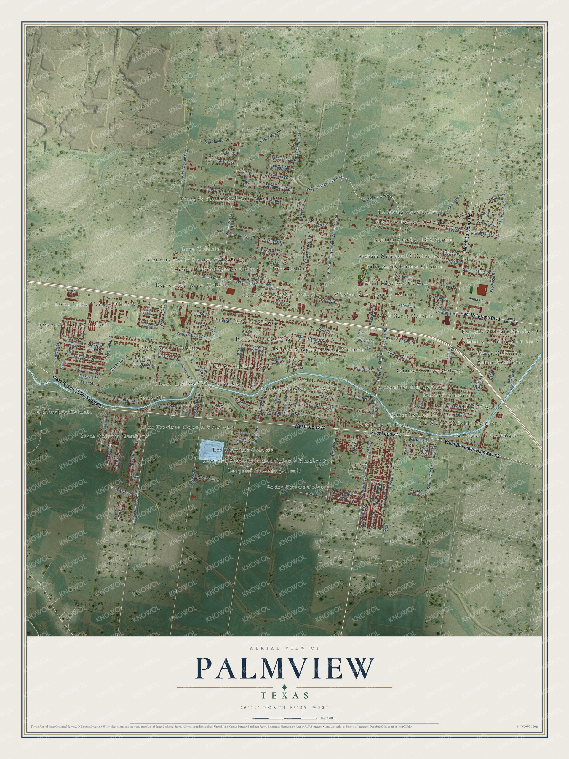 Watermarked full-map preview of Palmview, Texas