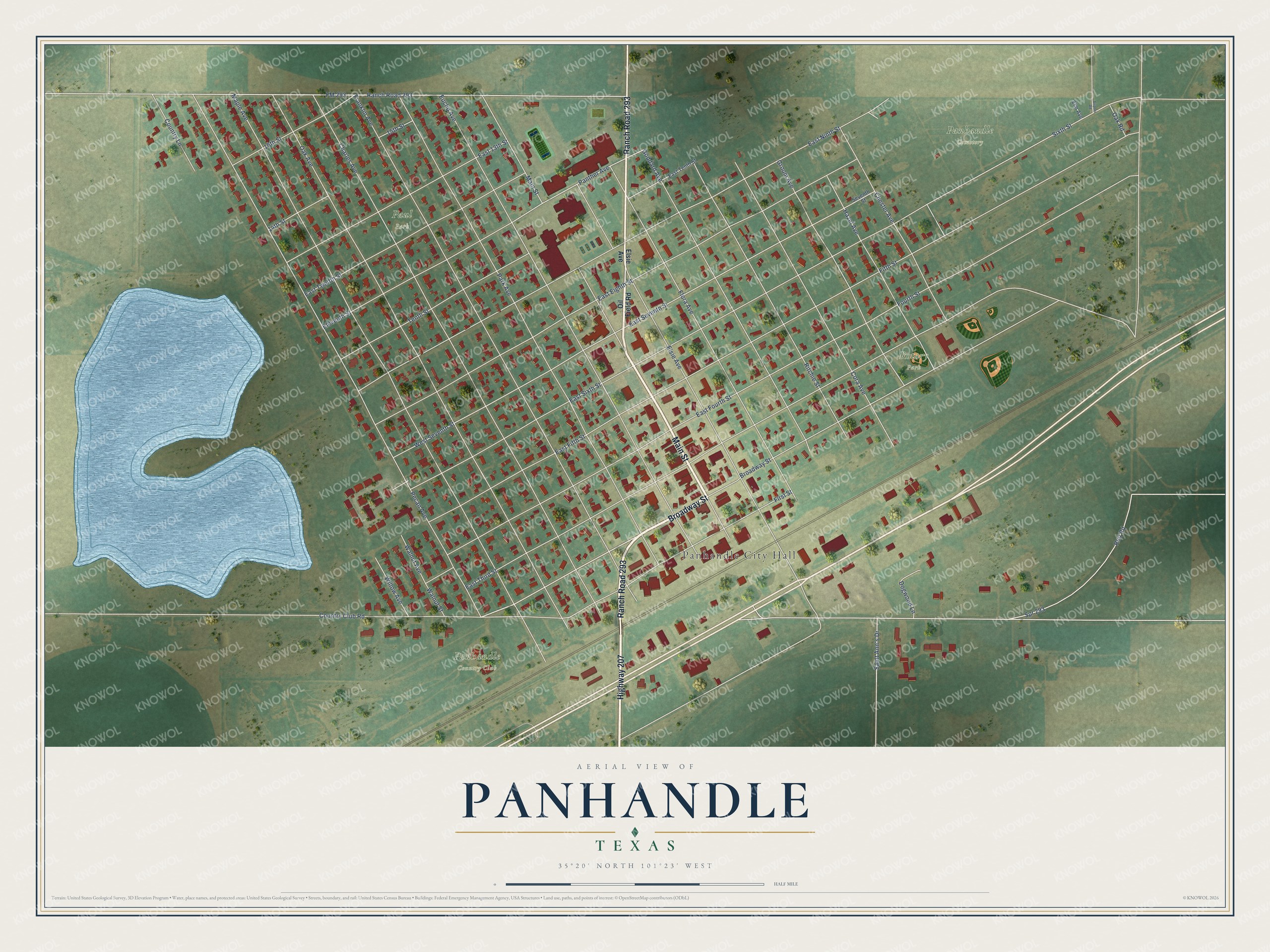 Watermarked full-map preview of Panhandle, Texas