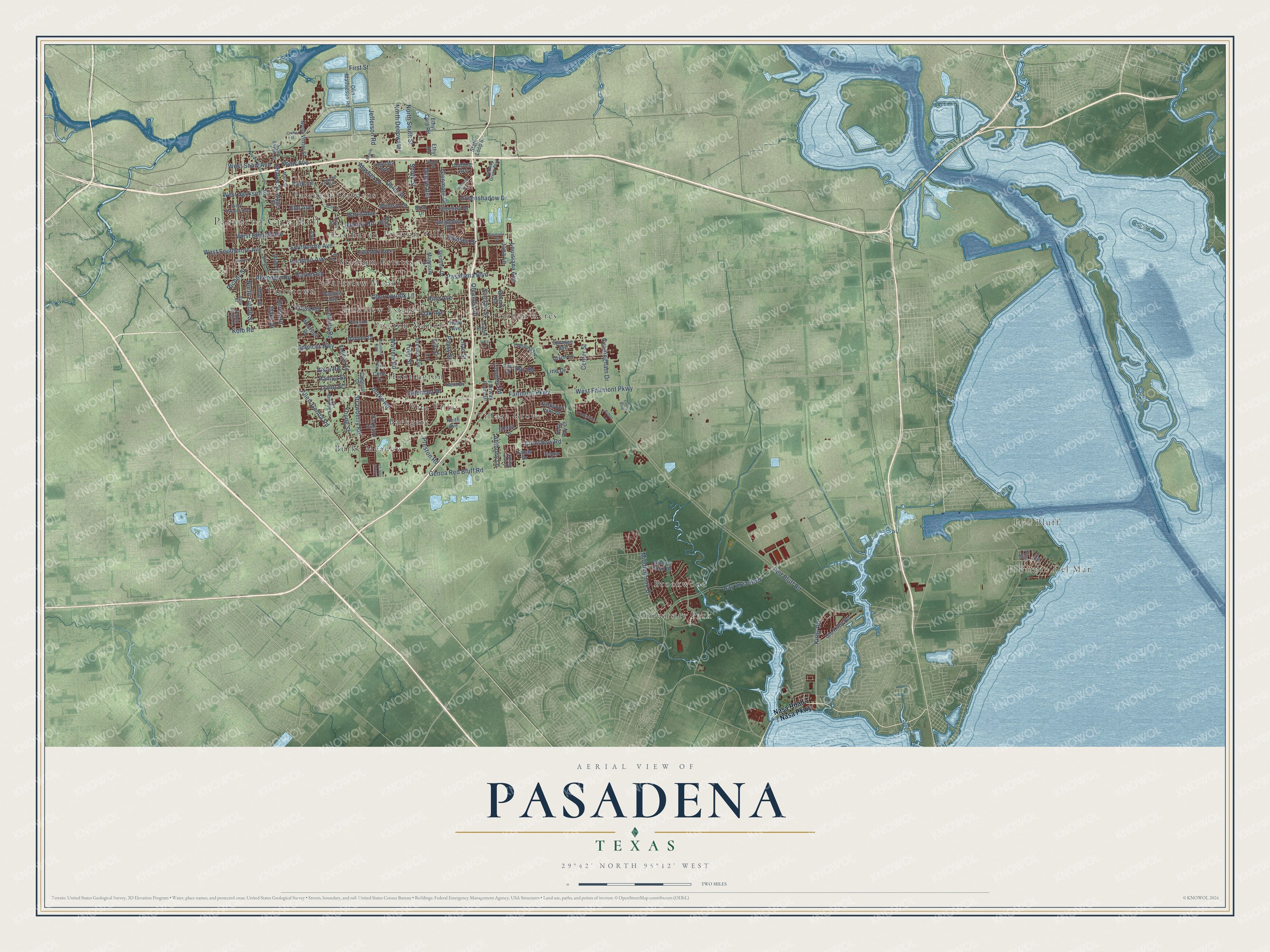 Watermarked full-map preview of Pasadena, Texas
