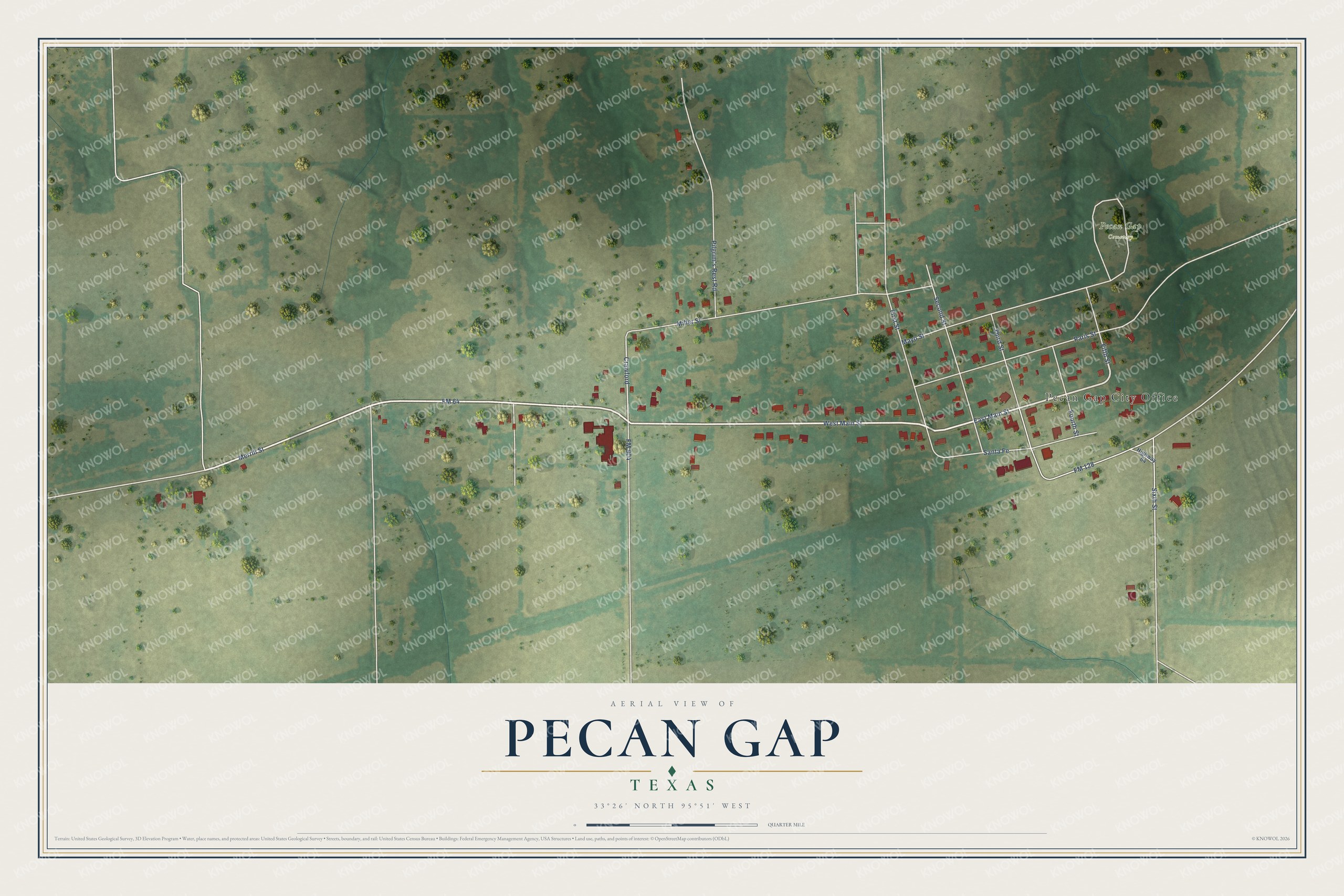 Watermarked full-map preview of Pecan Gap, Texas