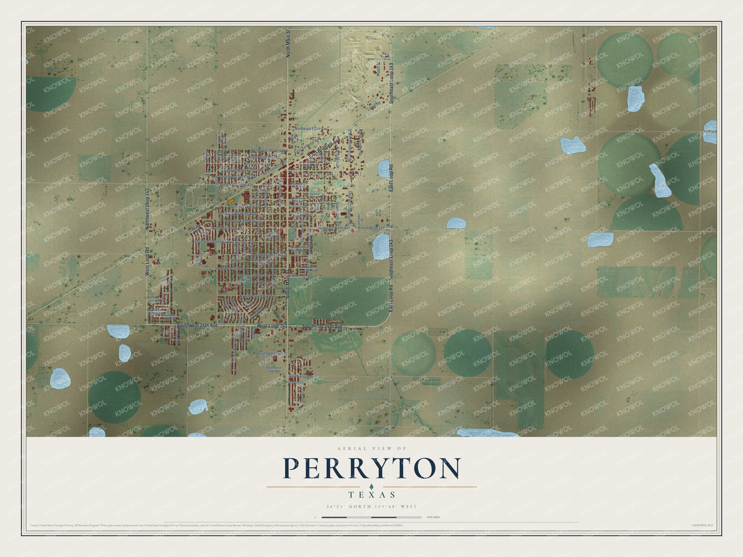 Watermarked full-map preview of Perryton, Texas