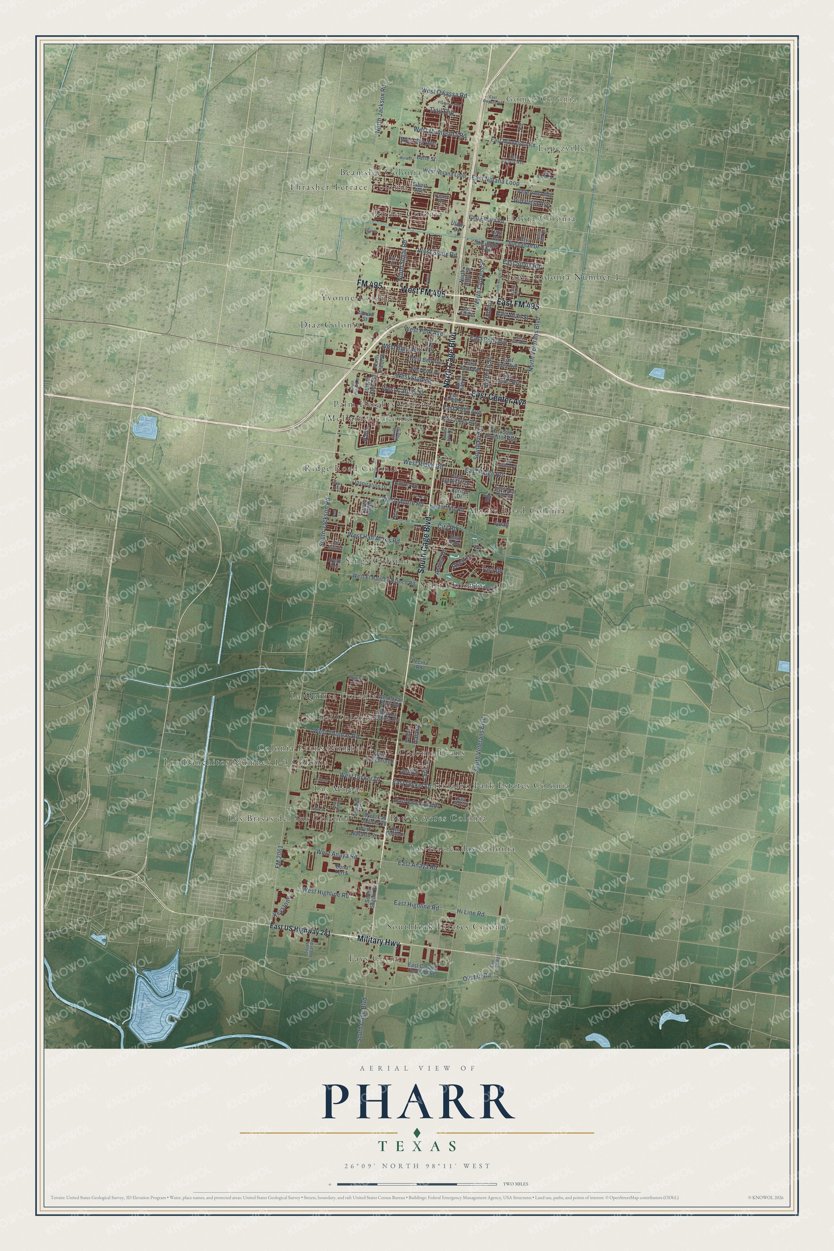 Watermarked full-map preview of Pharr, Texas