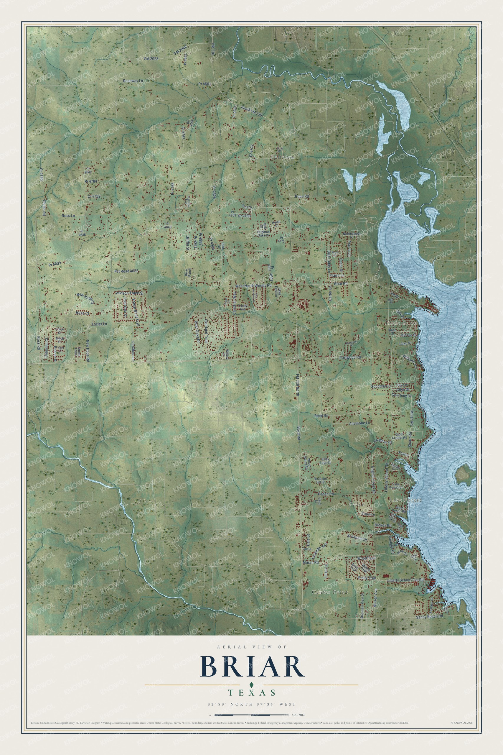 Watermarked full-map preview of Briar, Texas