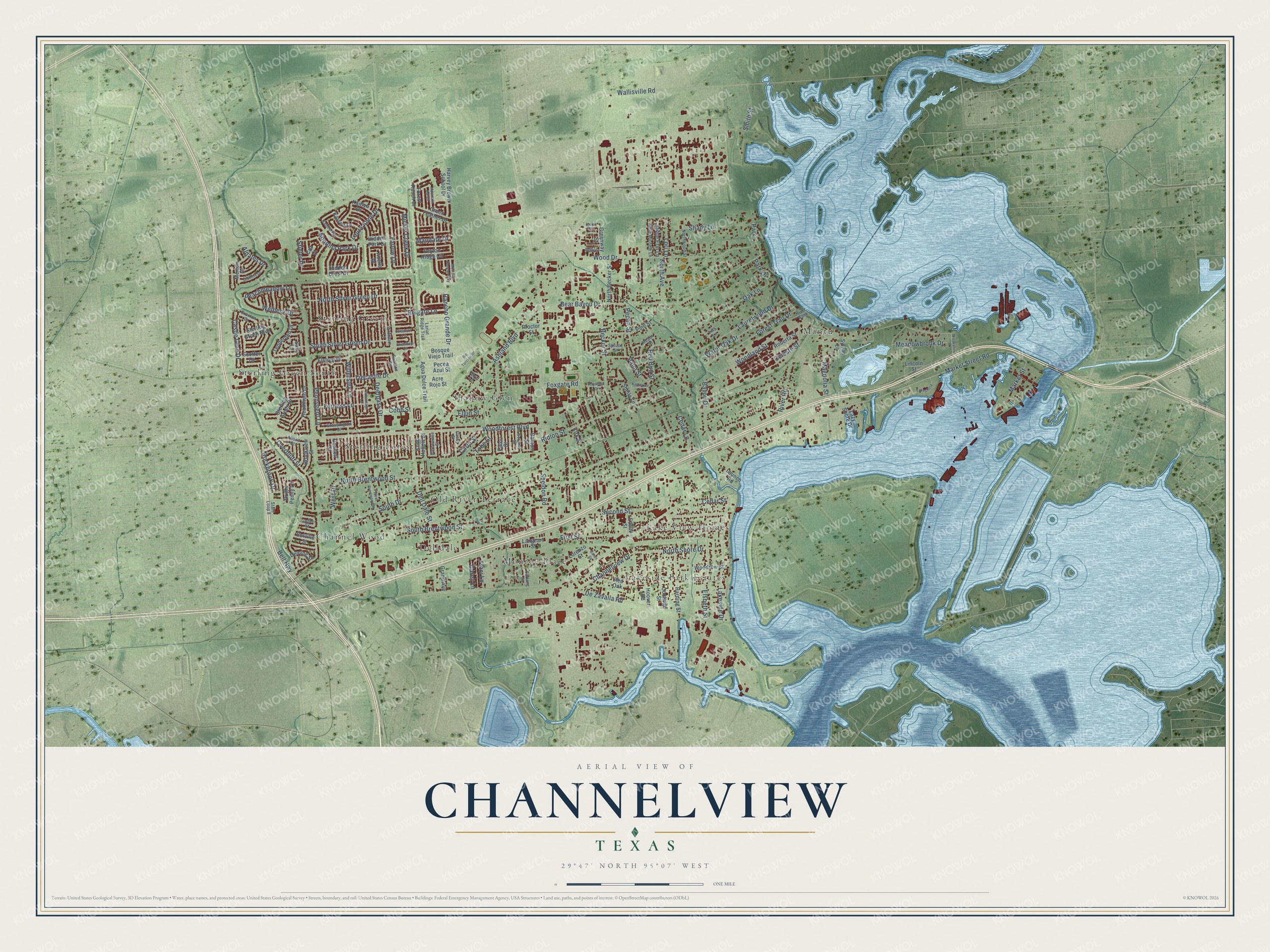 Watermarked full-map preview of Channelview, Texas