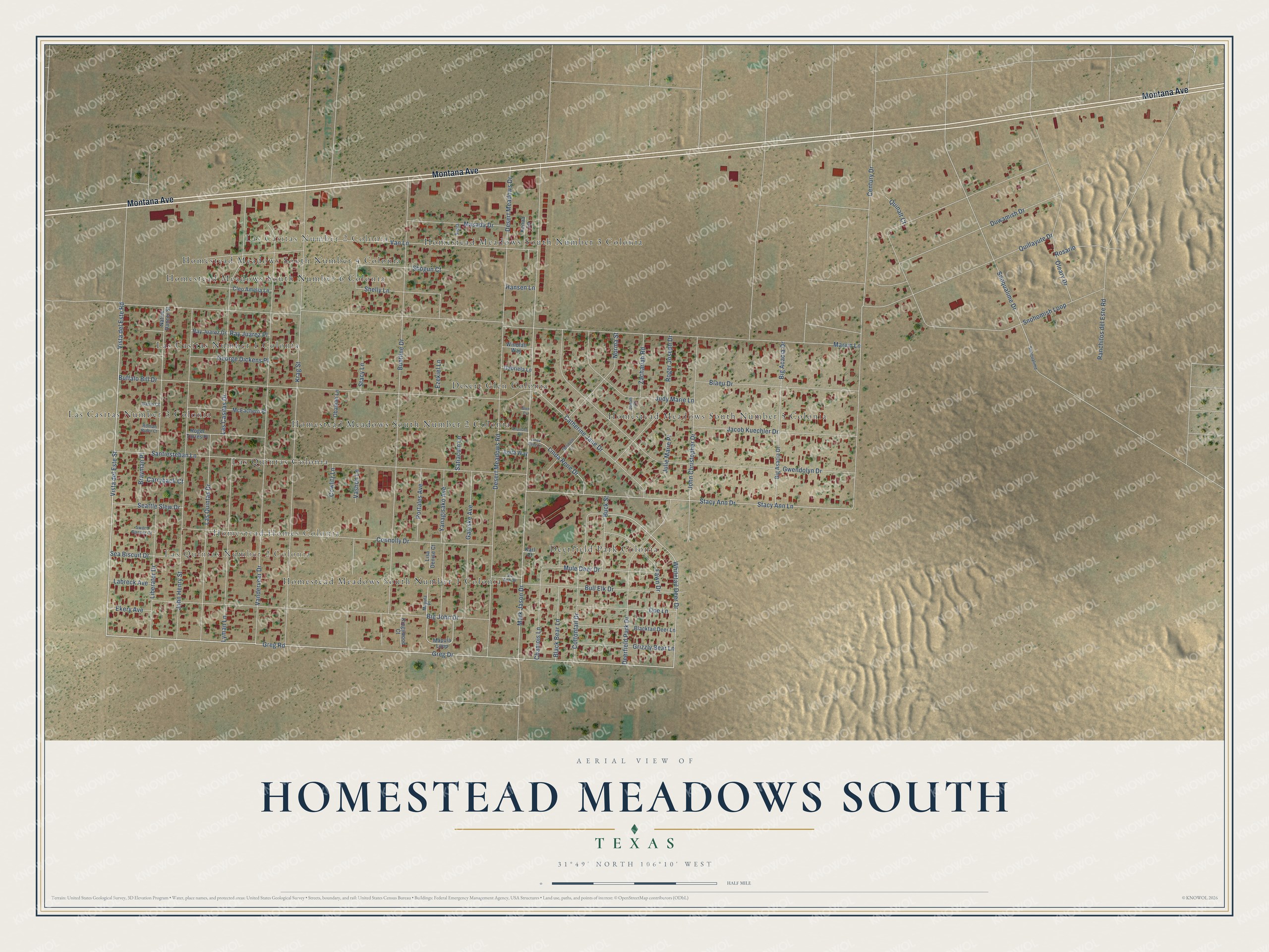 Watermarked full-map preview of Homestead Meadows South, Texas