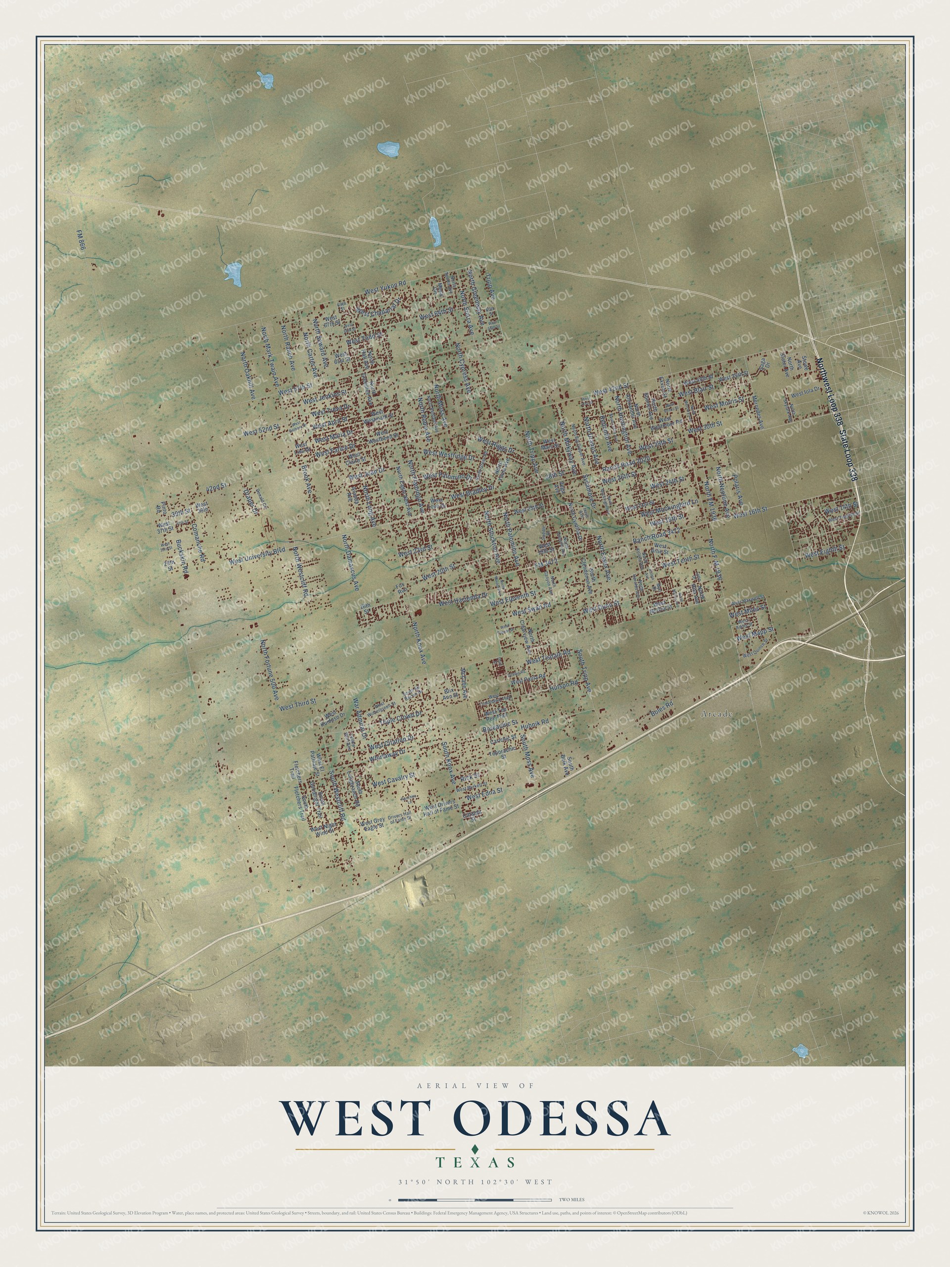 Watermarked full-map preview of West Odessa, Texas