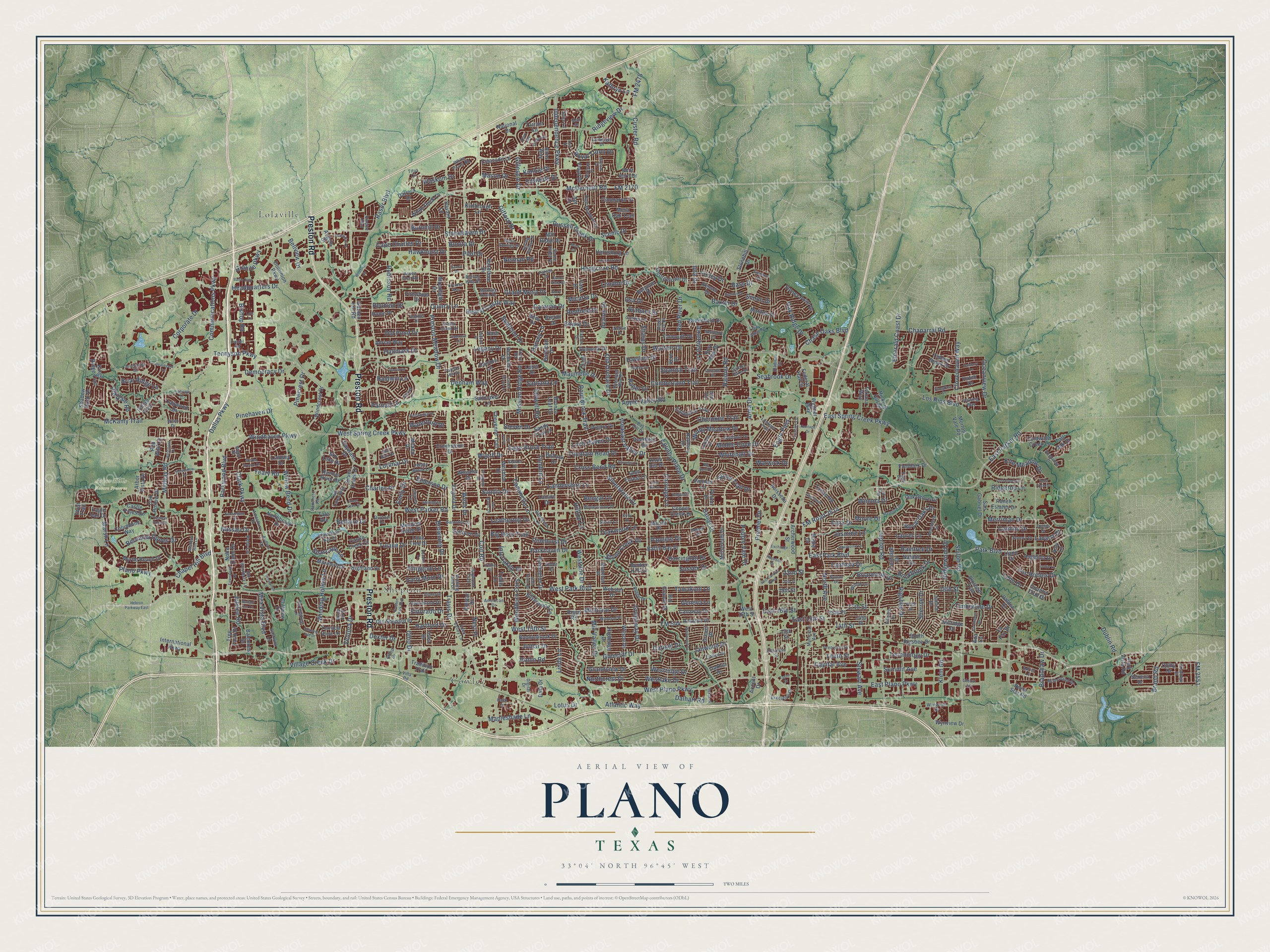 Watermarked full-map preview of Plano, Texas