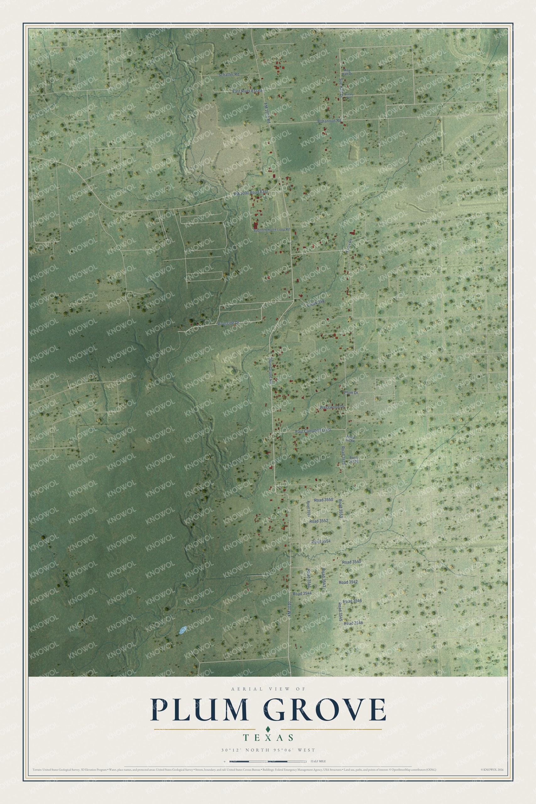Watermarked full-map preview of Plum Grove, Texas