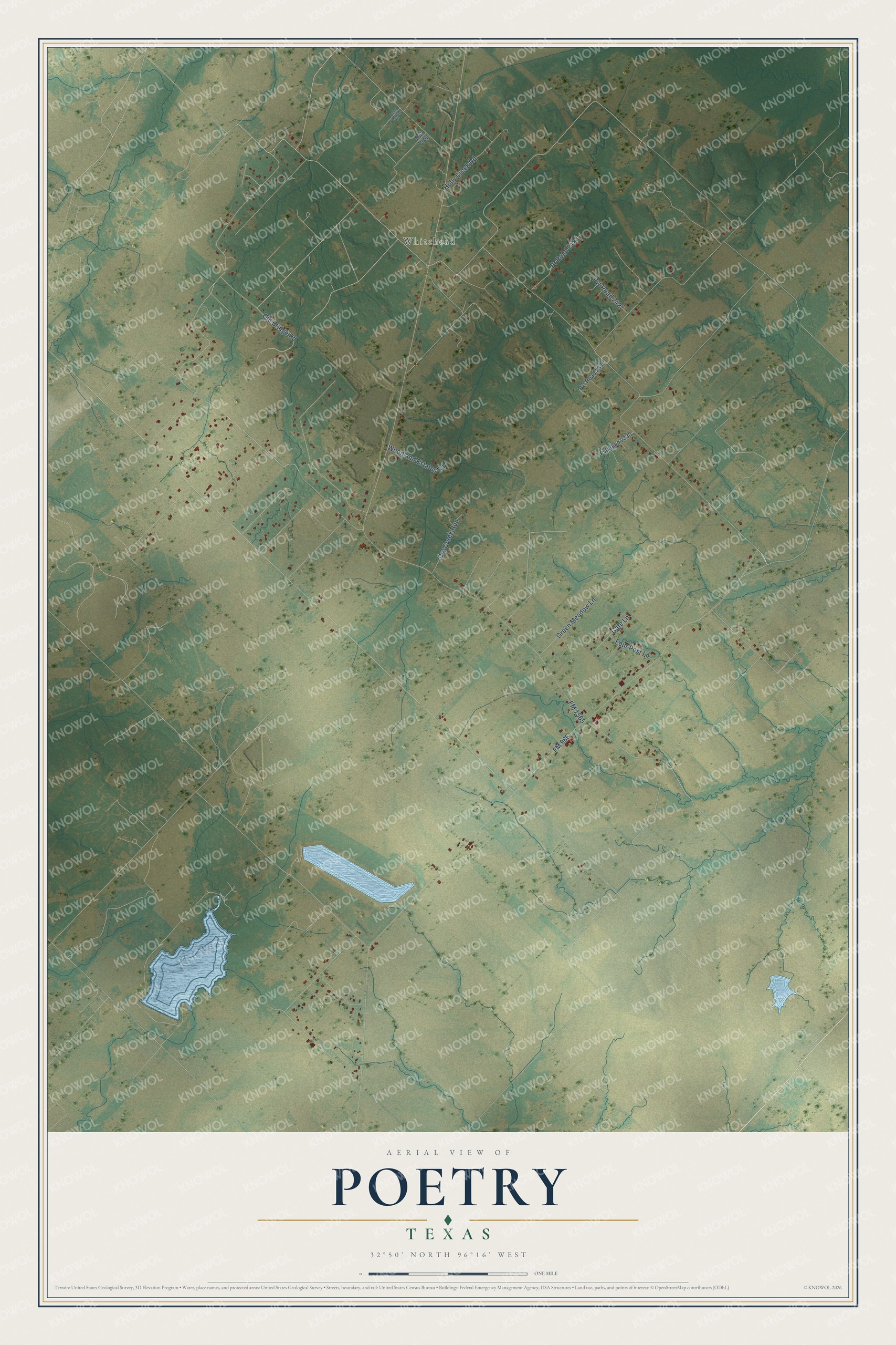 Watermarked full-map preview of Poetry, Texas