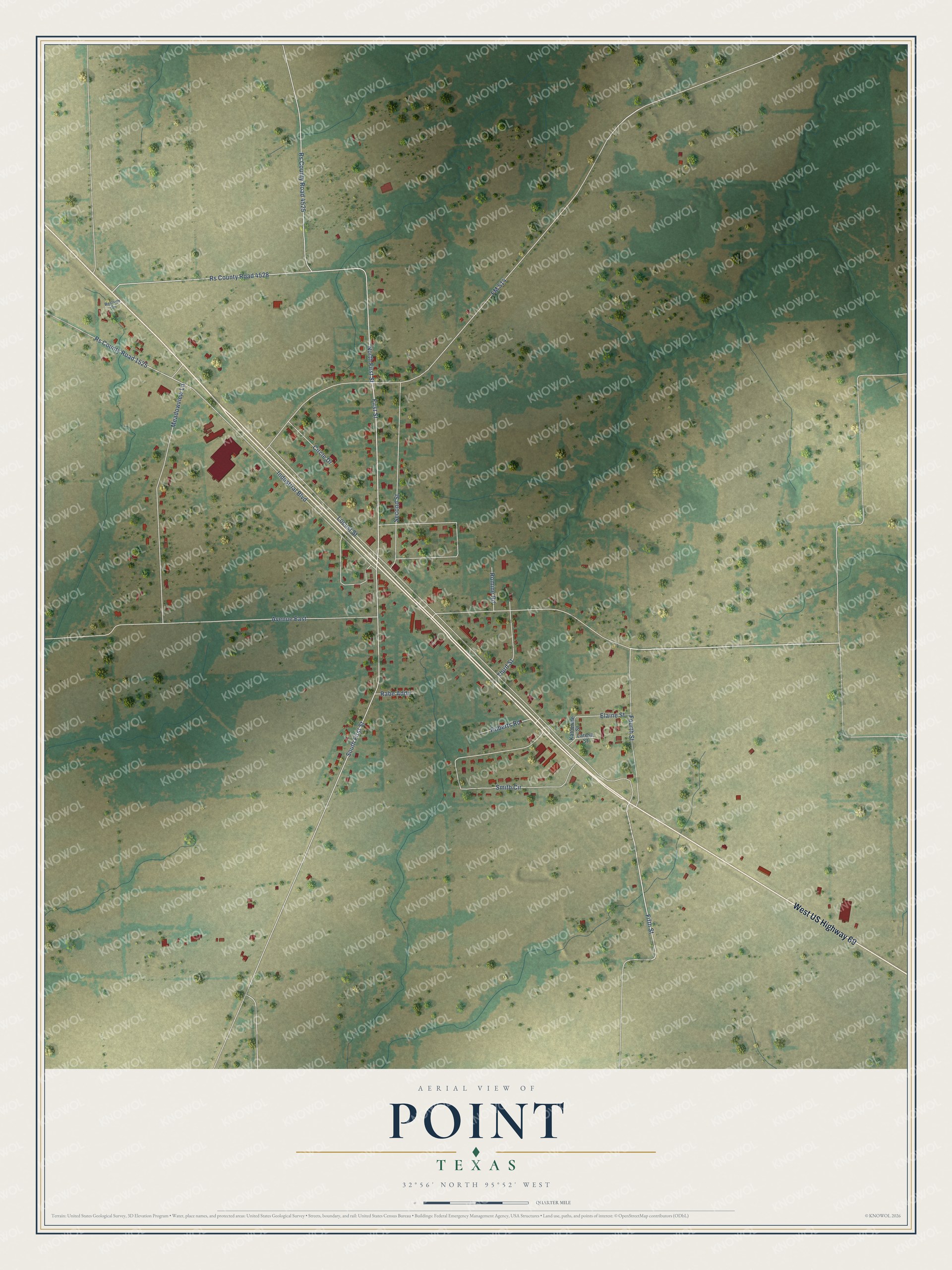 Watermarked full-map preview of Point, Texas