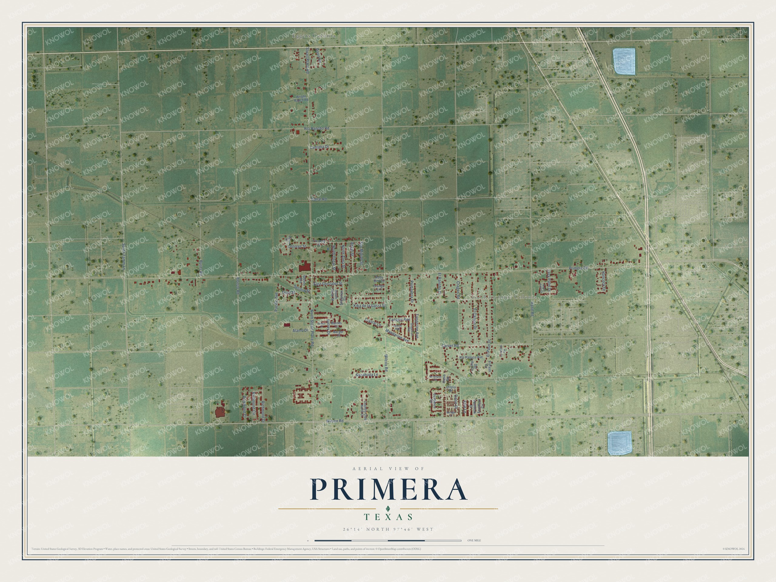 Watermarked full-map preview of Primera, Texas