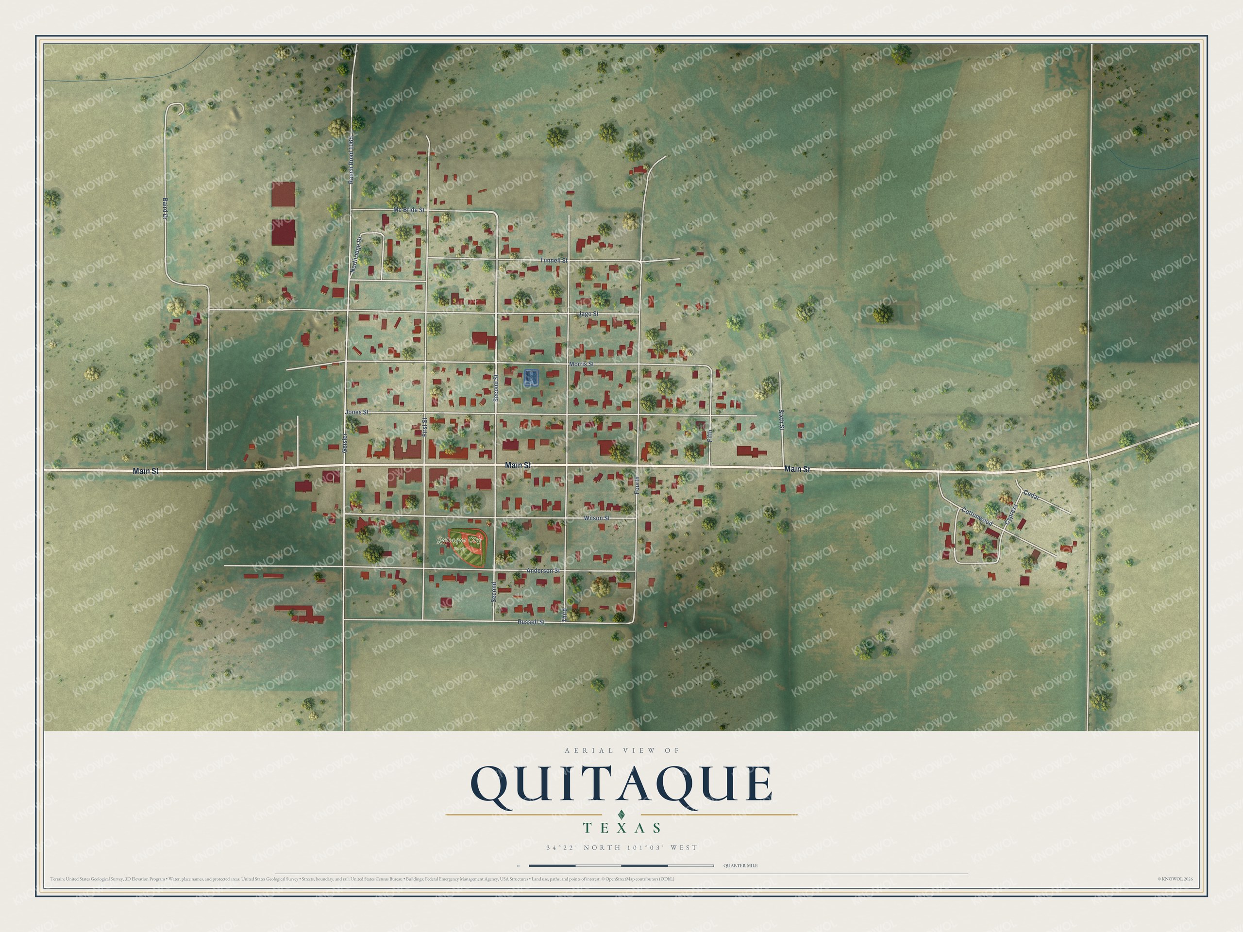 Watermarked full-map preview of Quitaque, Texas