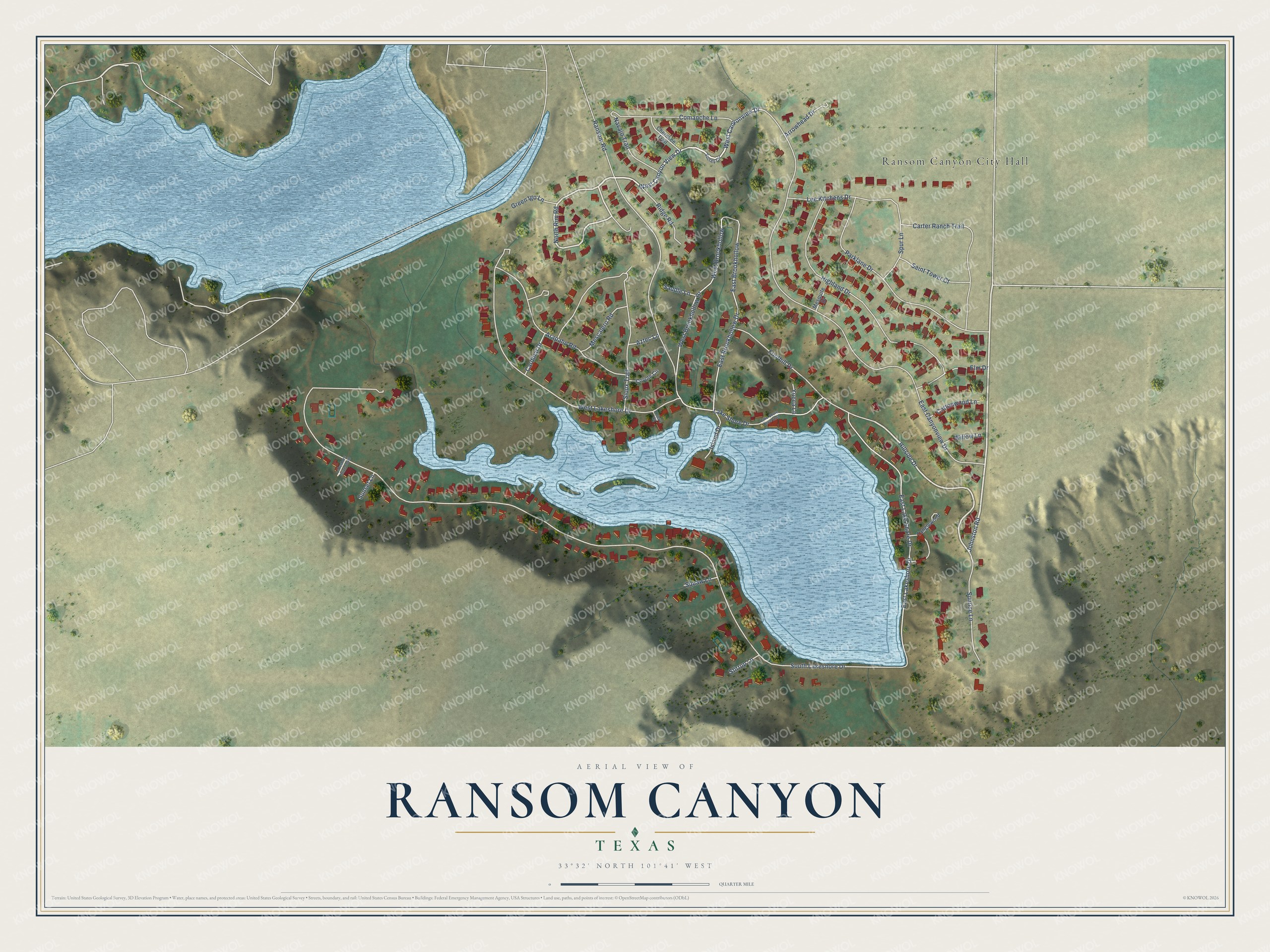 Watermarked full-map preview of Ransom Canyon, Texas